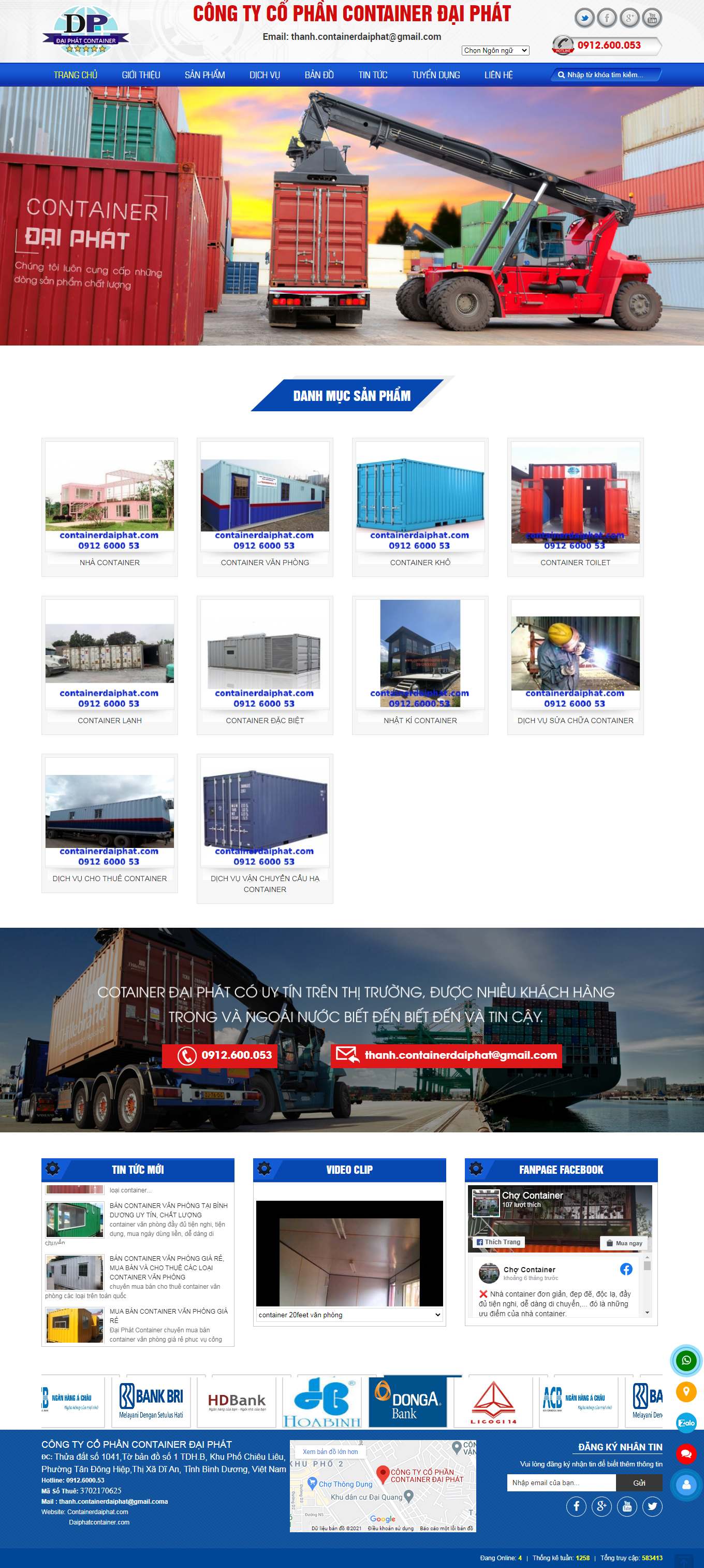 Thiết kế Web mua bán container containerdaiphat.com