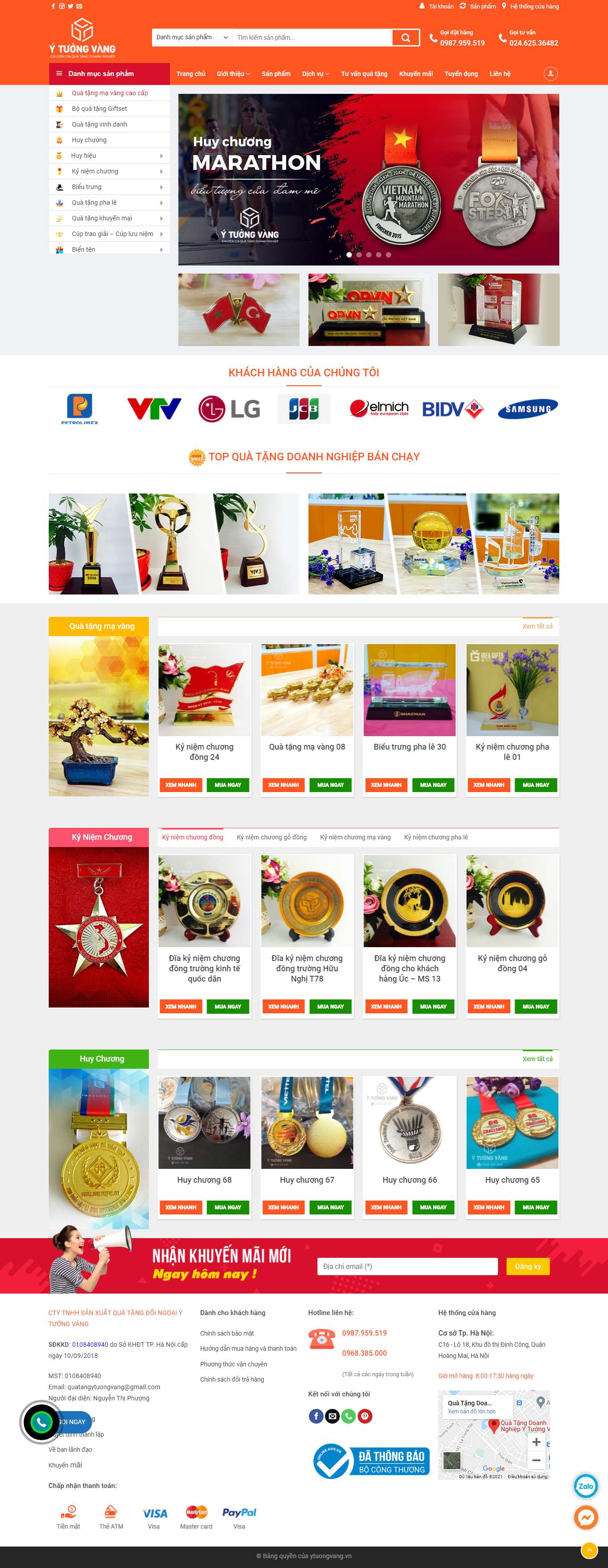 Thiết kế Web quà lưu niệm ytuongvang.vn