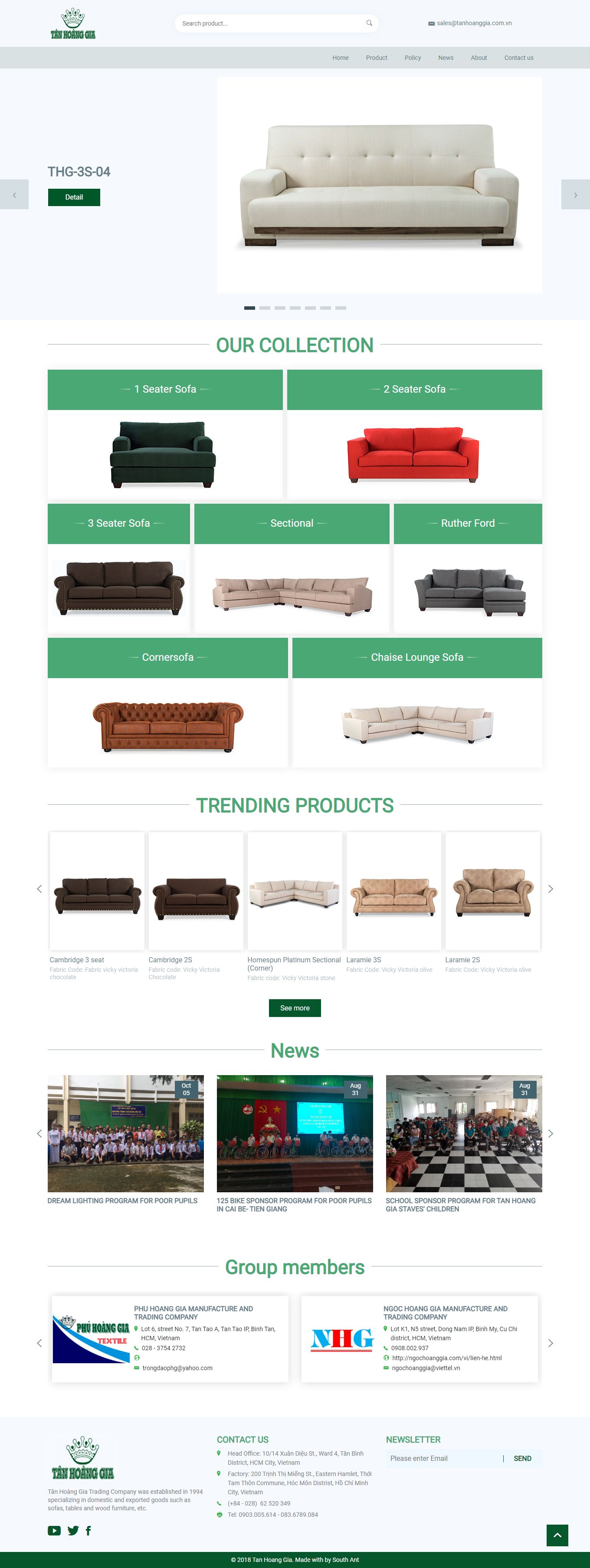 Thiết kế Web sofa nhập khẩu tanhoanggia.com.vn