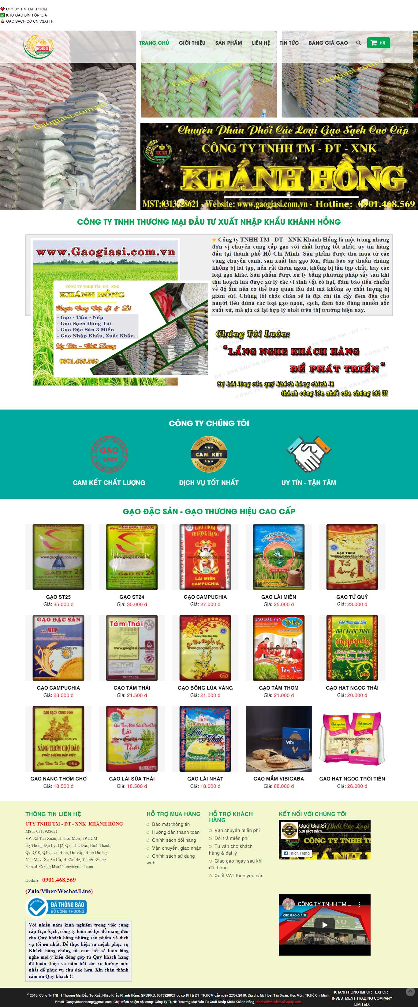 Thiết kế Web bán gạo sạch gaogiasi.com.vn