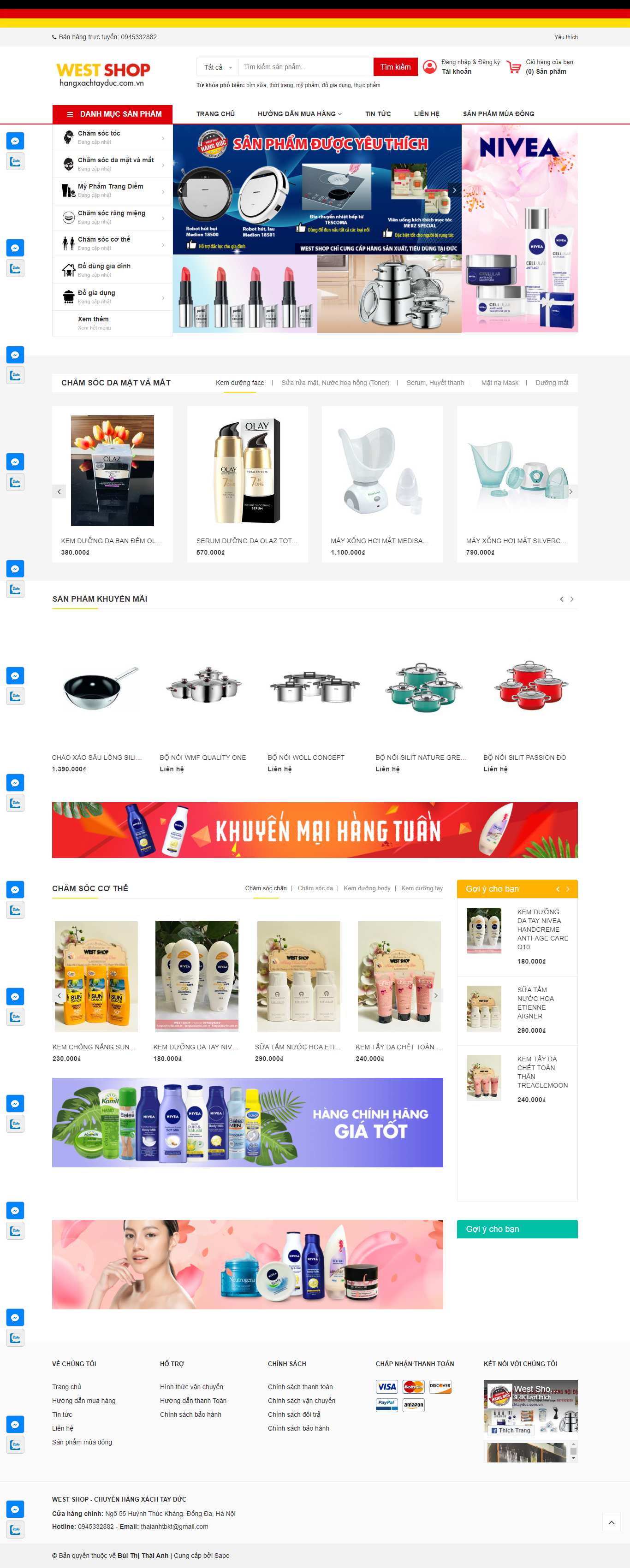 Thiết kế Web bán đồ xách tay, hàng order hangxachtayduc.com.vn
