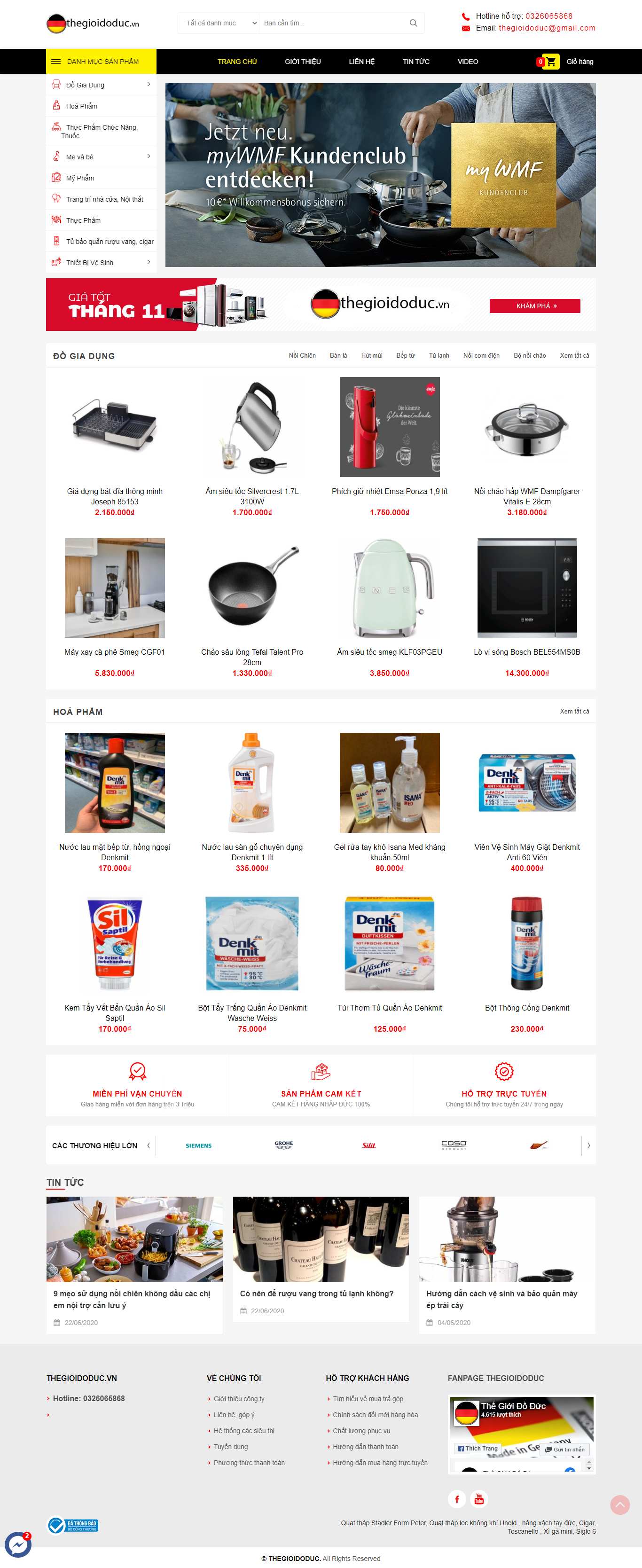 Thiết kế Web bán đồ xách tay, hàng order thegioidoduc.vn