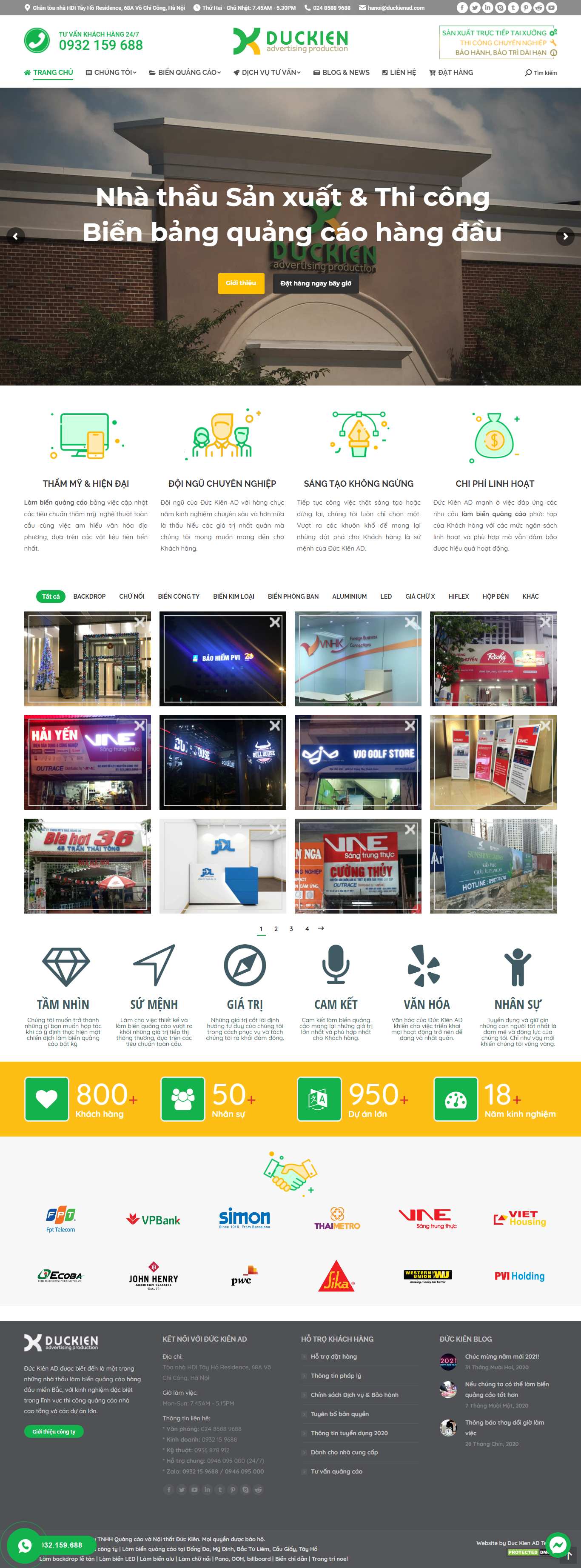 Thiết kế Web biển quảng cáo giá rẻ duckienad.com