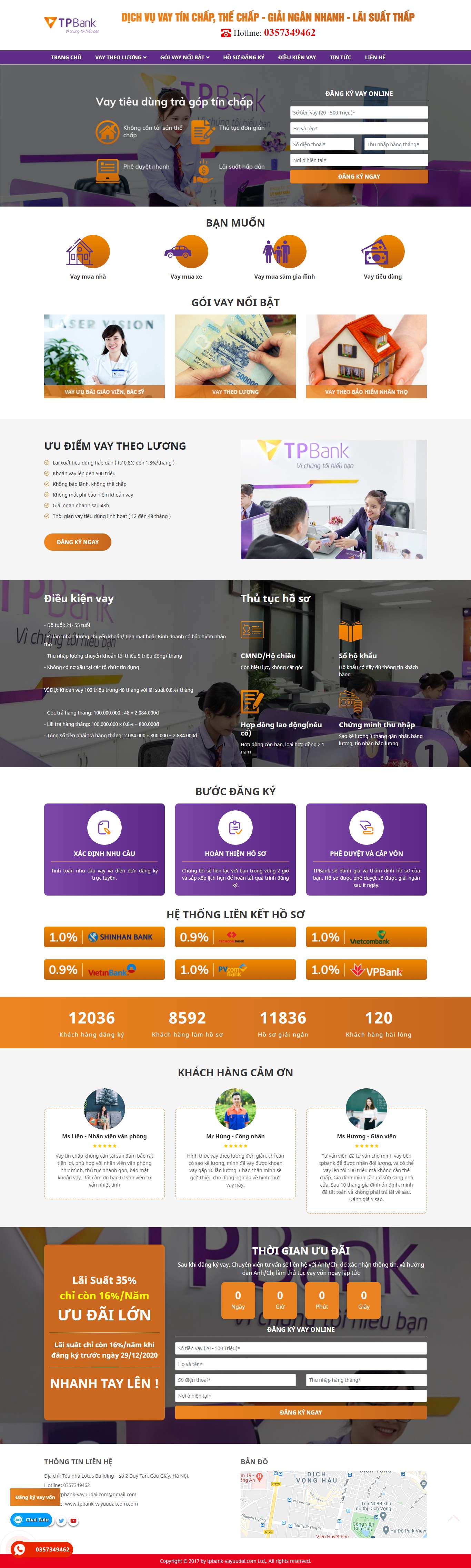 Thiết kế Web vay vốn tín dụng ngân hàng tpbank-vayuudai.com