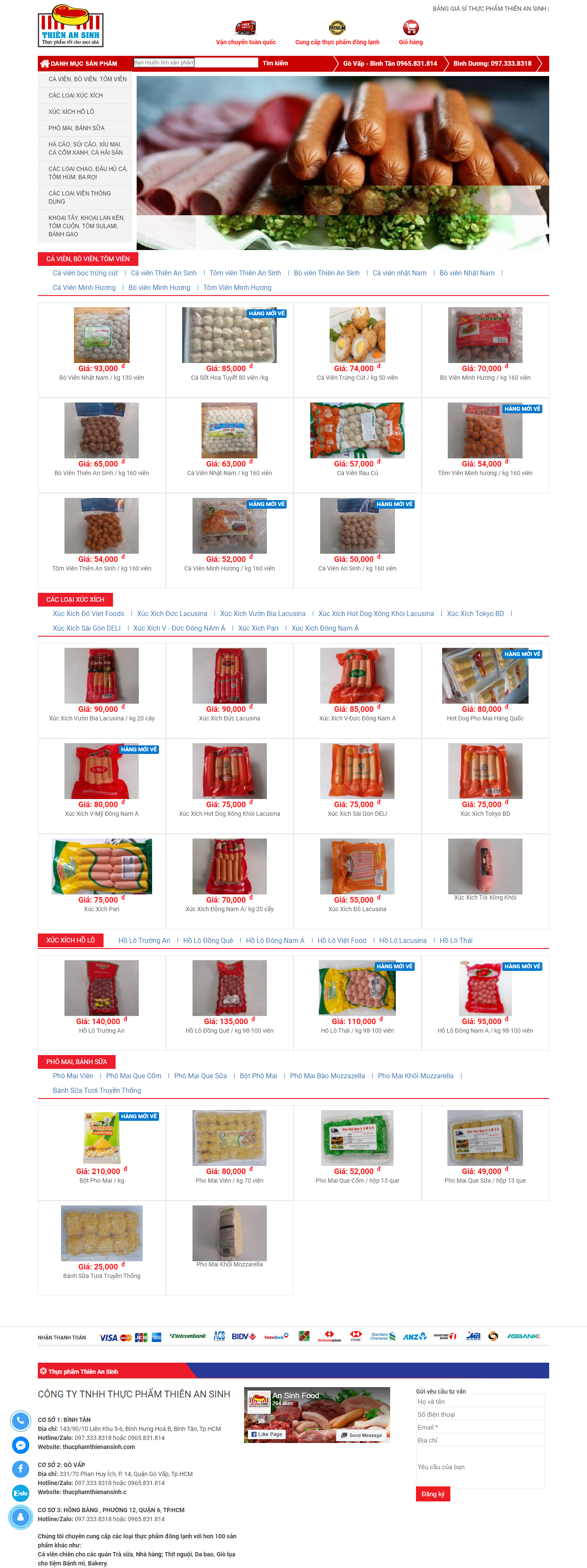 Thiết kế Web bán bánh mì thucphamthienansinh.com