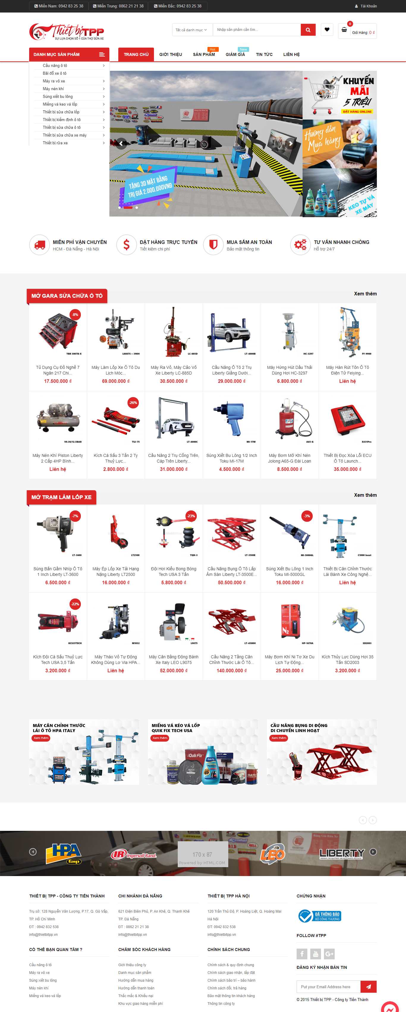 Thiết kế Web showroom sửa chữa ô tô, xe máy thietbitpp.vn