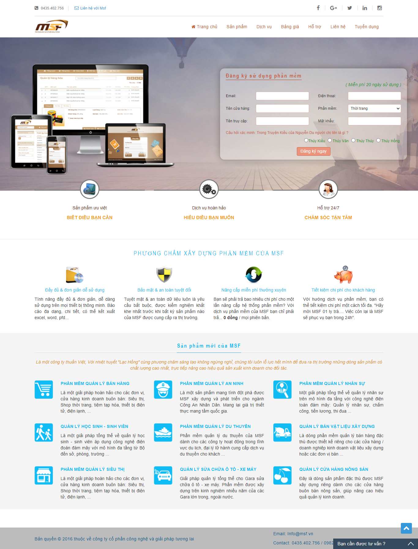 Thiết kế Web mona msf.vn