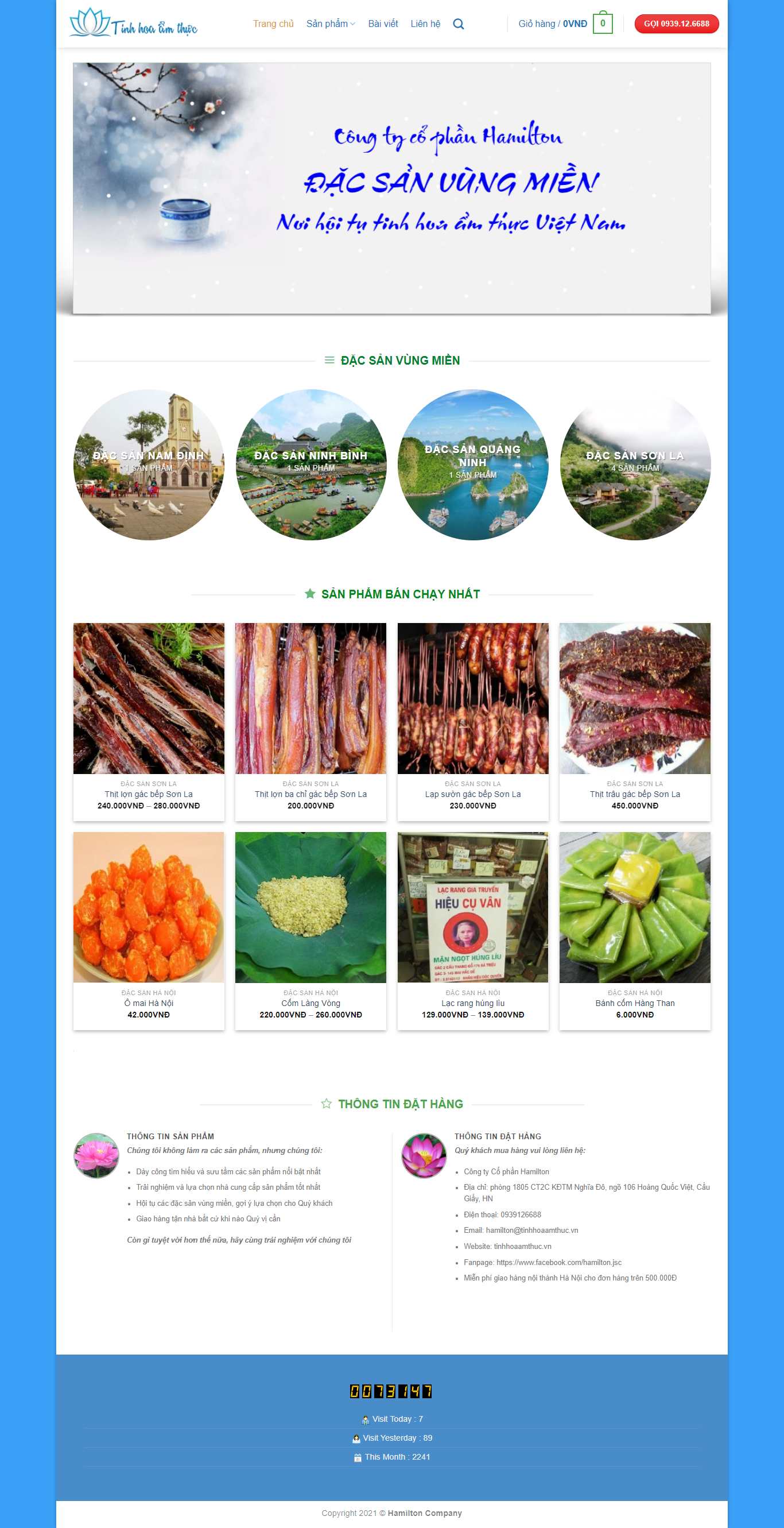 Thiết kế Web bán bánh cáy tinhhoaamthuc.vn