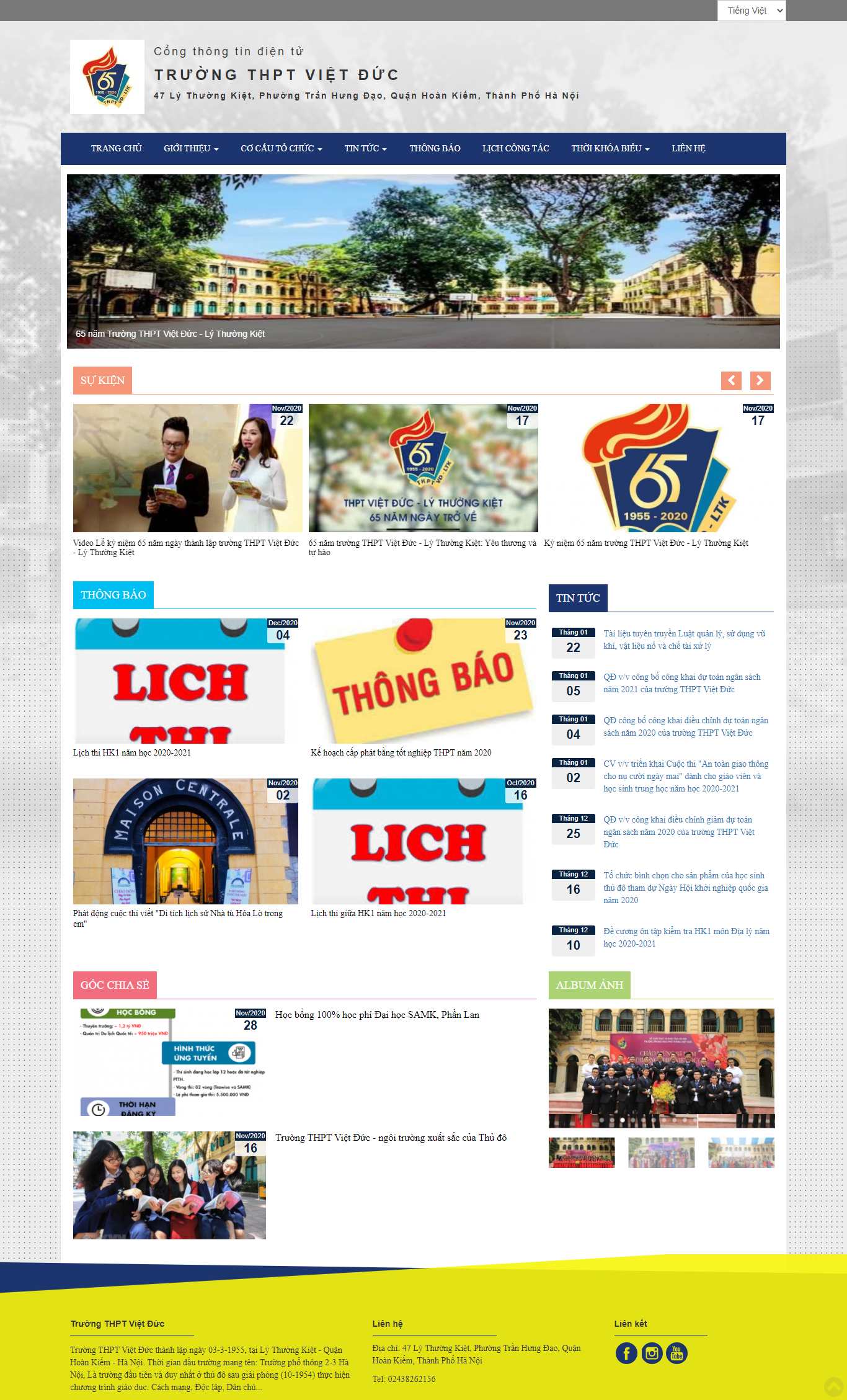 Thiết kế Web trung học phổ thông c3vietduc.edu.vn