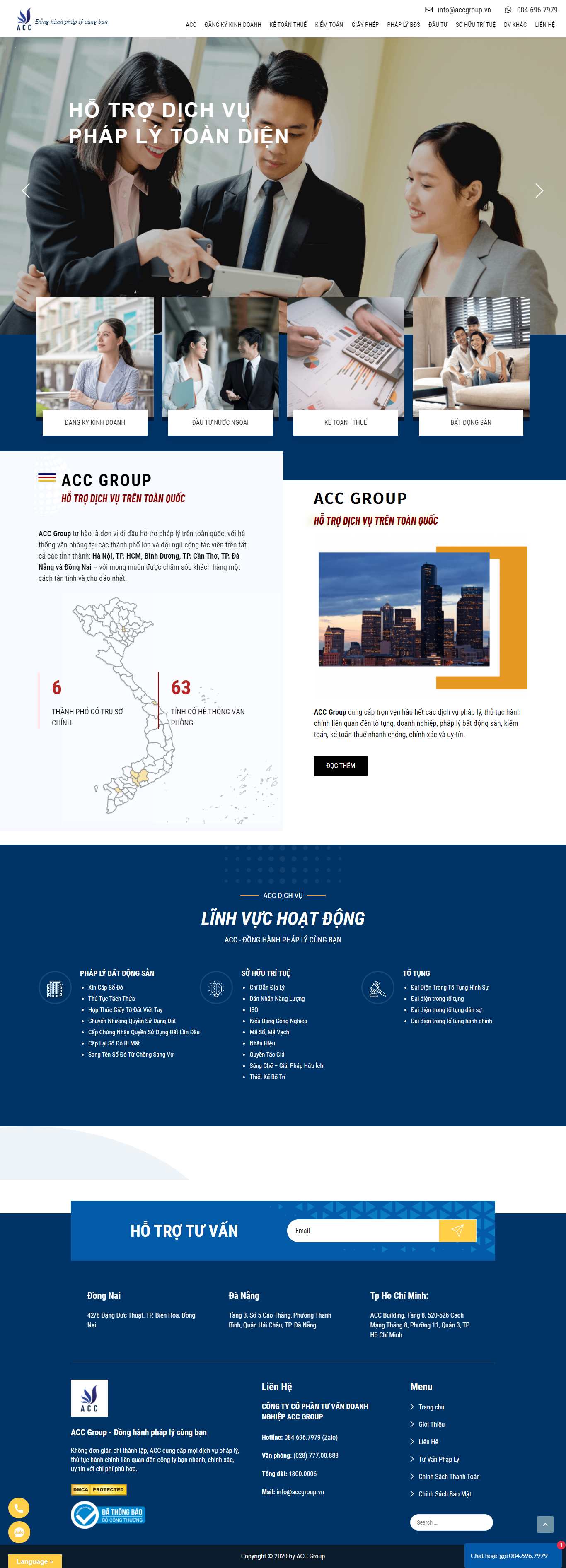 Thiết kế Web văn phòng chia sẻ accgroup.vn
