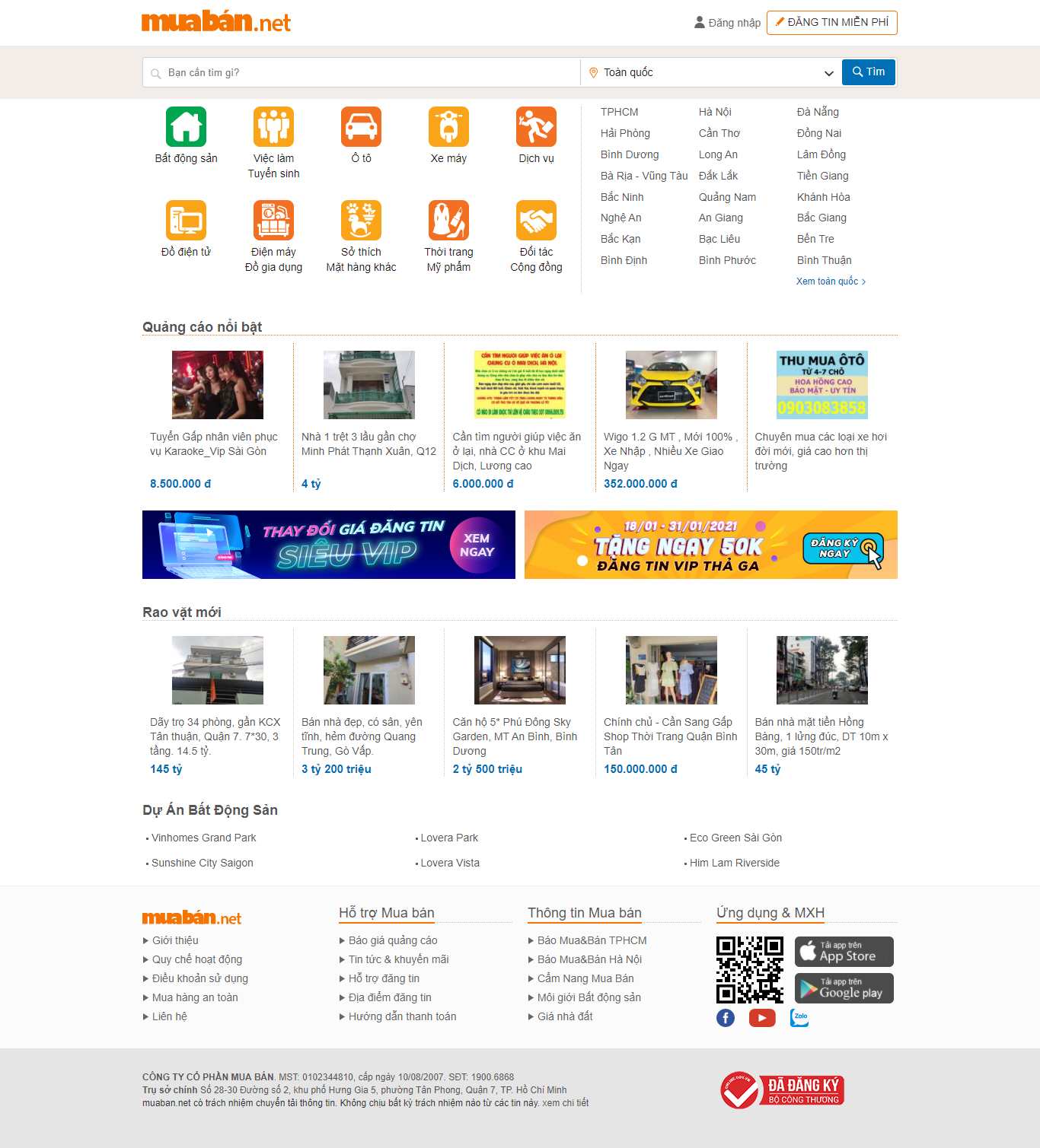 Thiết kế Web bán đồ cũ muaban.net