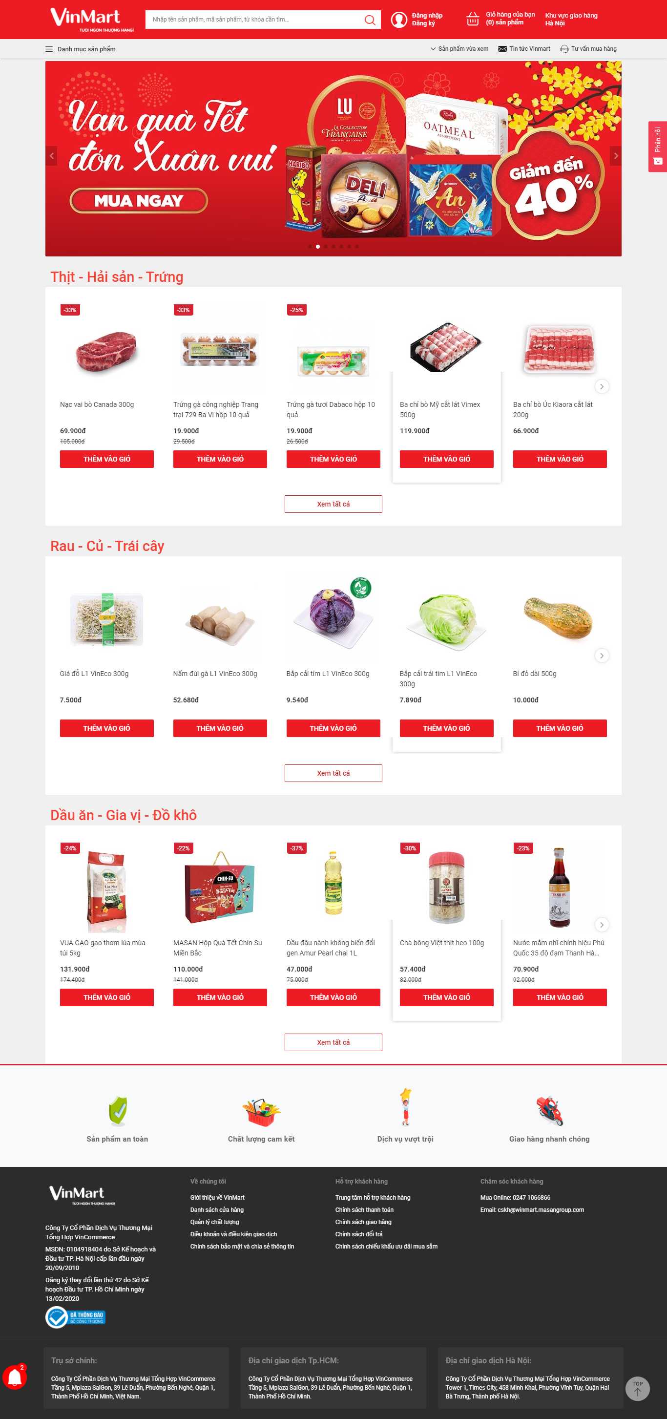 Thiết kế Web bán đồ tạp hoá vinmart.com