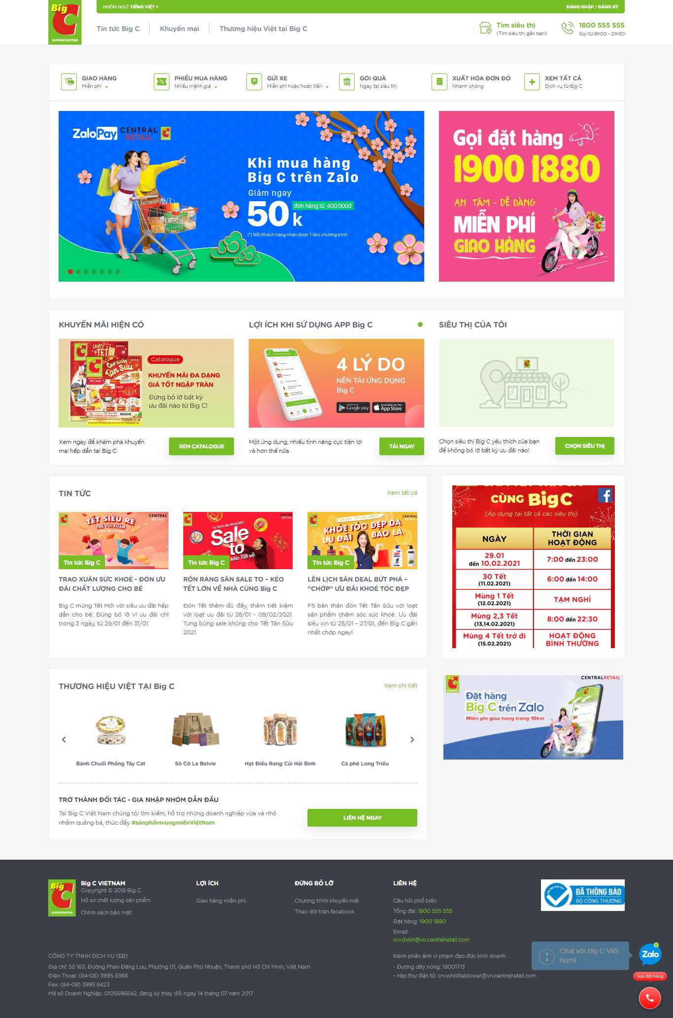 Thiết kế Web bán đồ tạp hoá bigc.vn