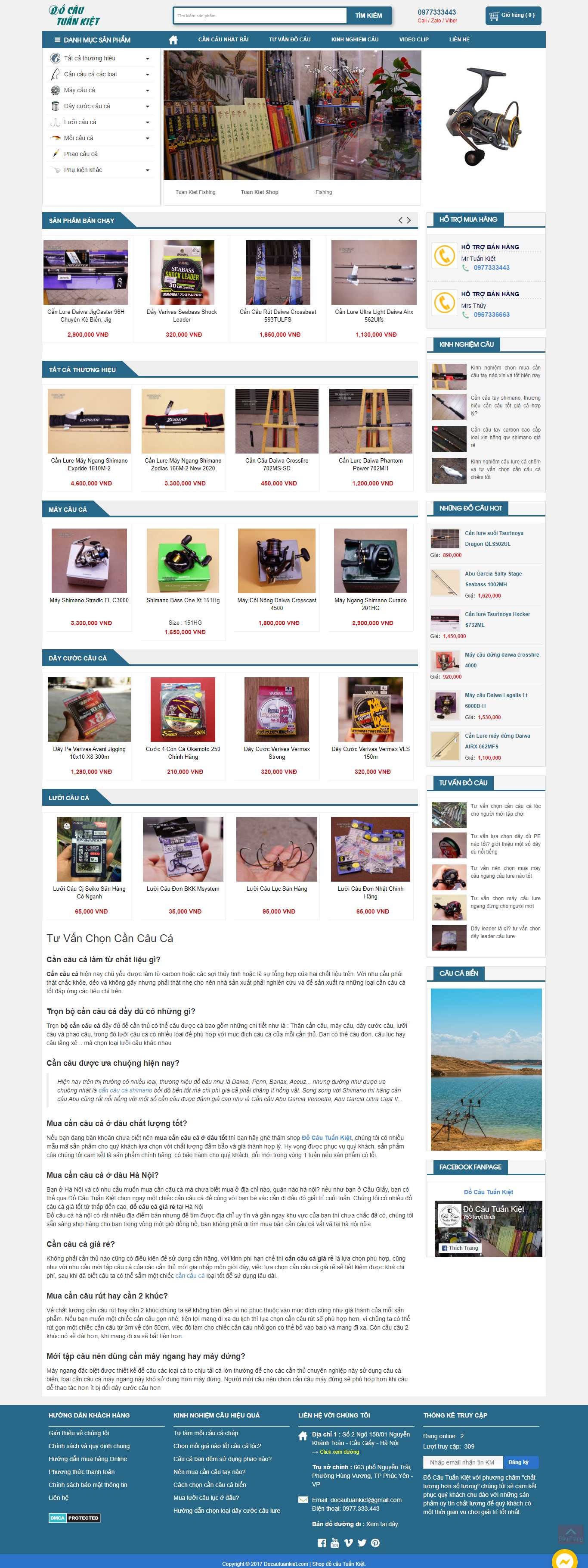 Thiết kế Web bán đồ câu cá docautuankiet.com