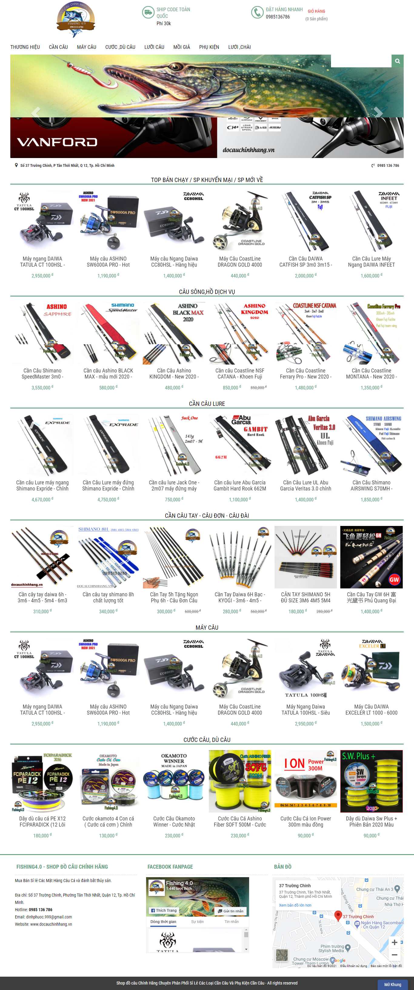 Thiết kế Web bán đồ câu cá docauchinhhang.vn