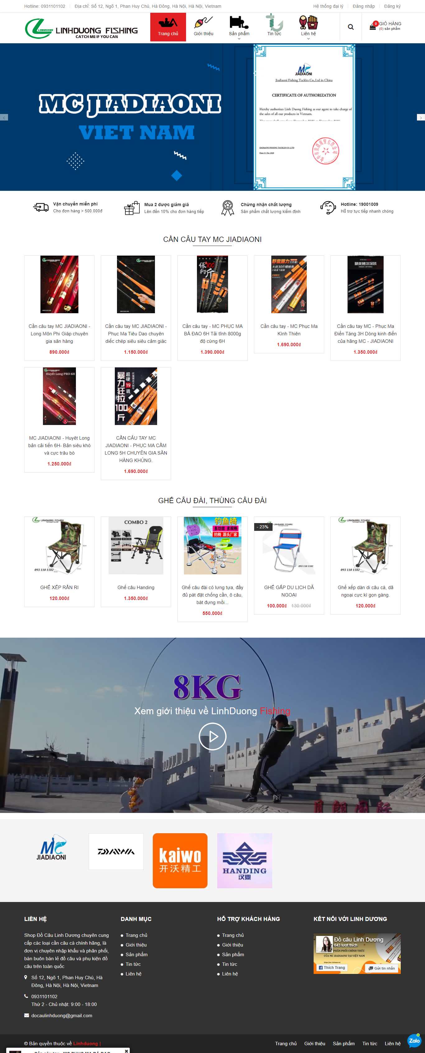 Thiết kế Web bán đồ câu cá cancautay.vn