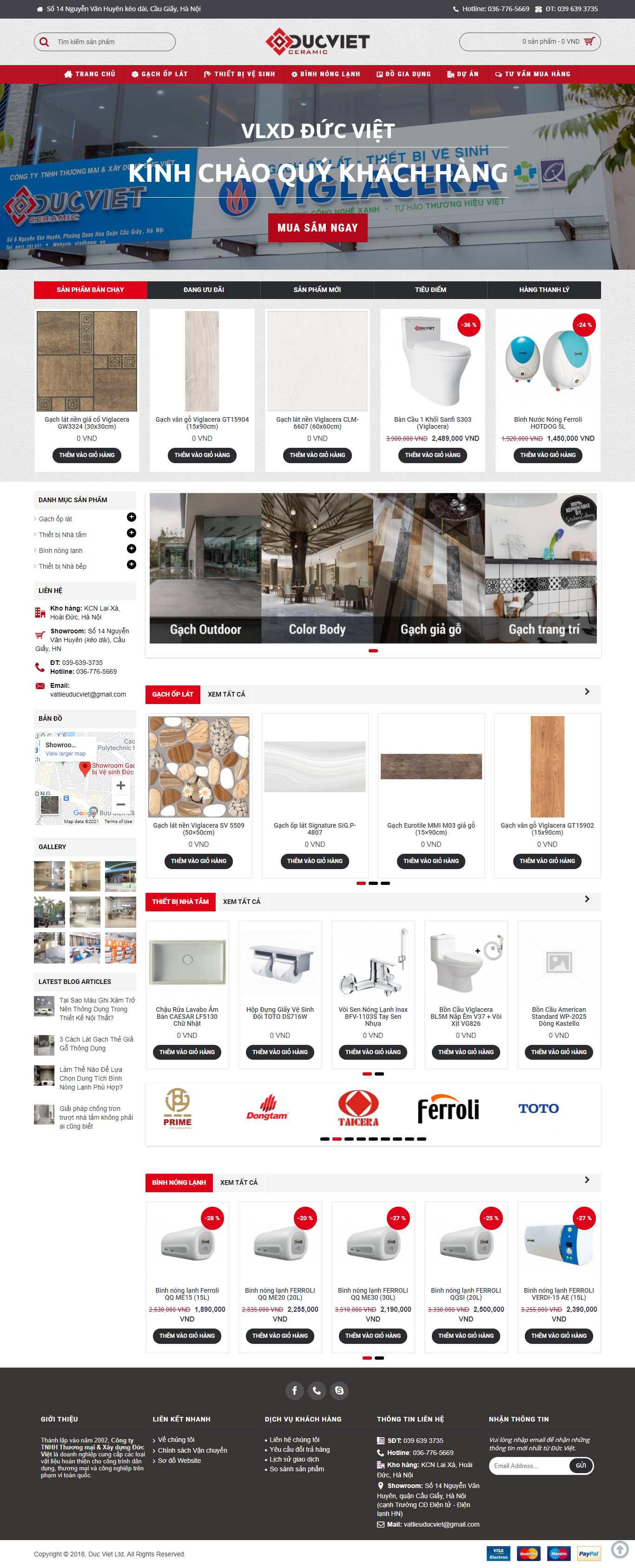 Thiết kế Web bán gạch ốp lát vlxdhanoi.com.vn