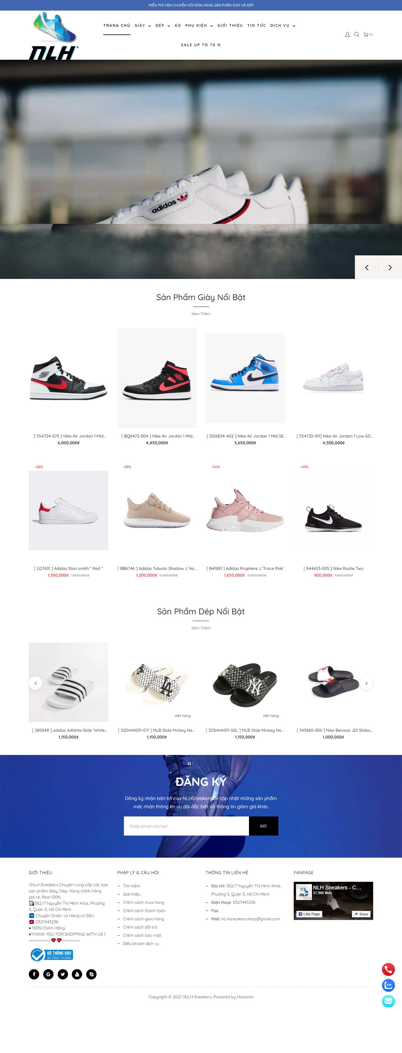 Thiết kế Web bán giày thể thao nlhsneakers.vn