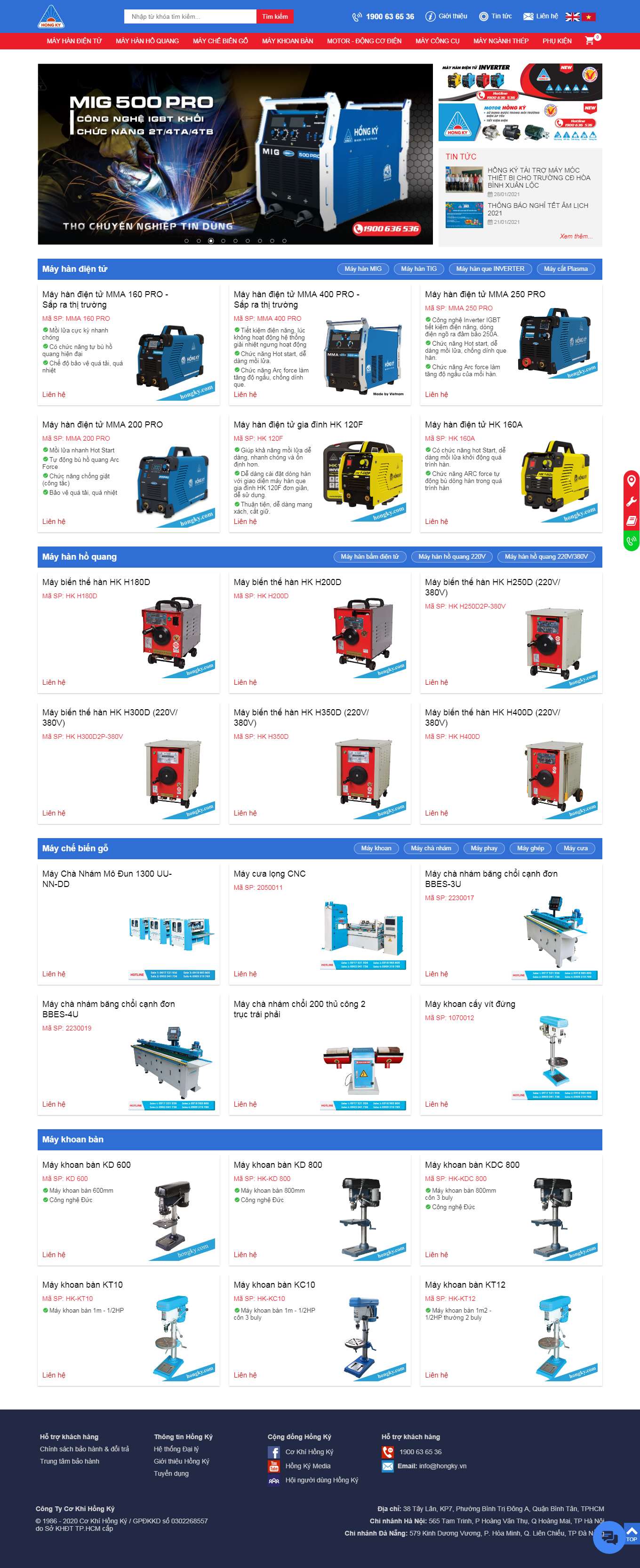 Thiết kế Web bán máy hàn mini hongky.com