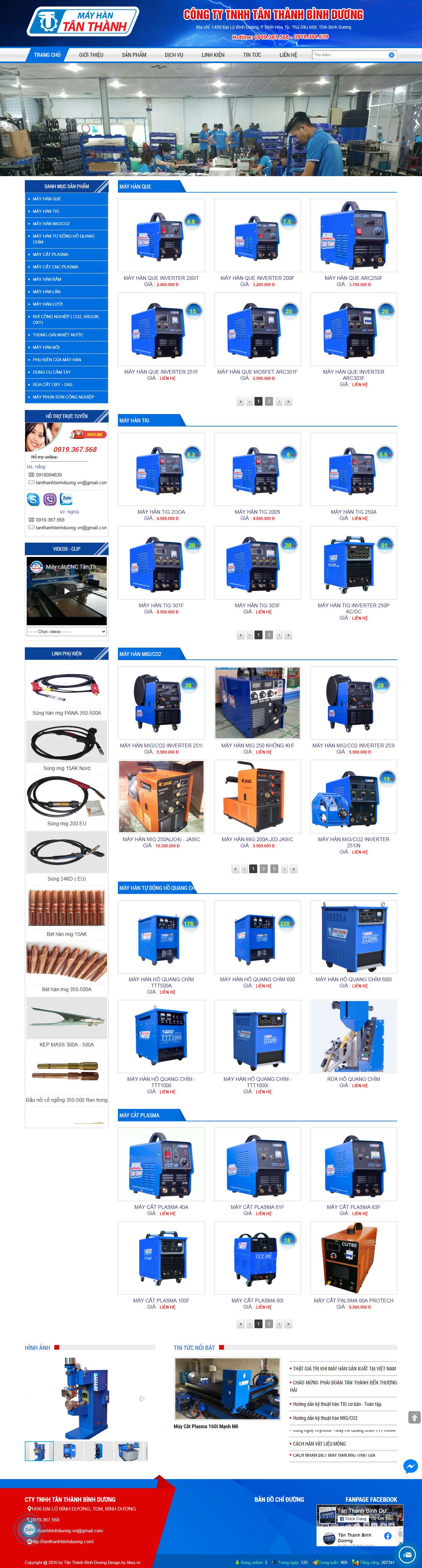 Thiết kế Web bán máy hàn mini tanthanhbinhduong.com
