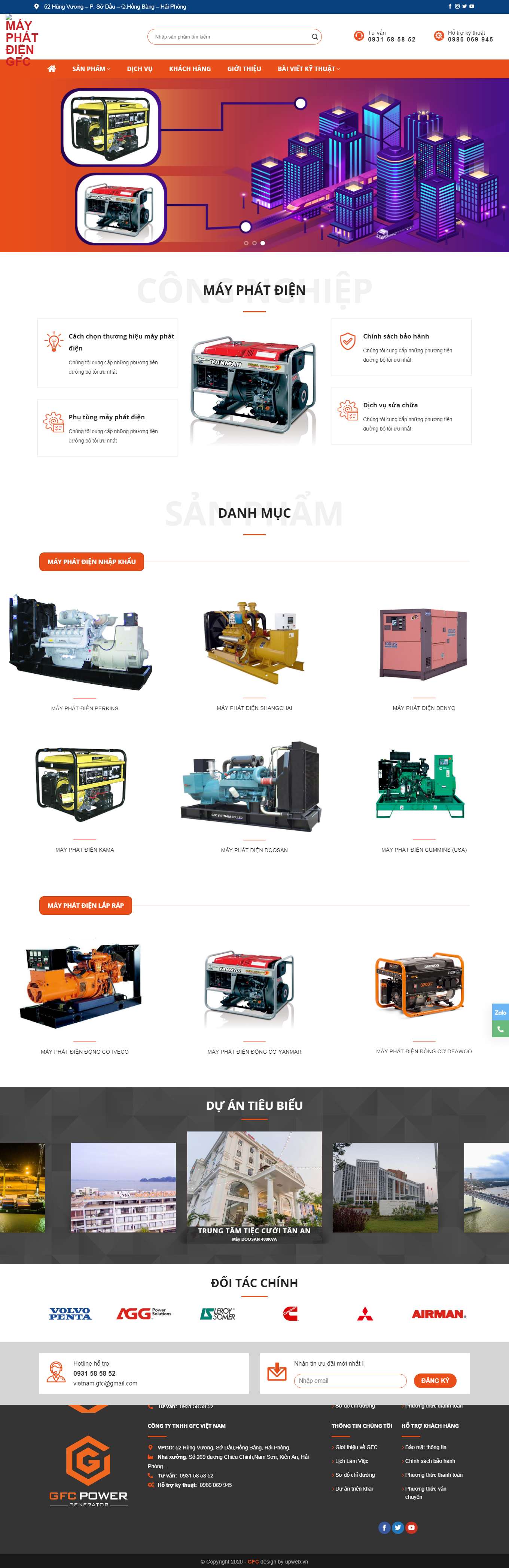 Thiết kế Web bán máy phát điện mayphatdiengfc.vn