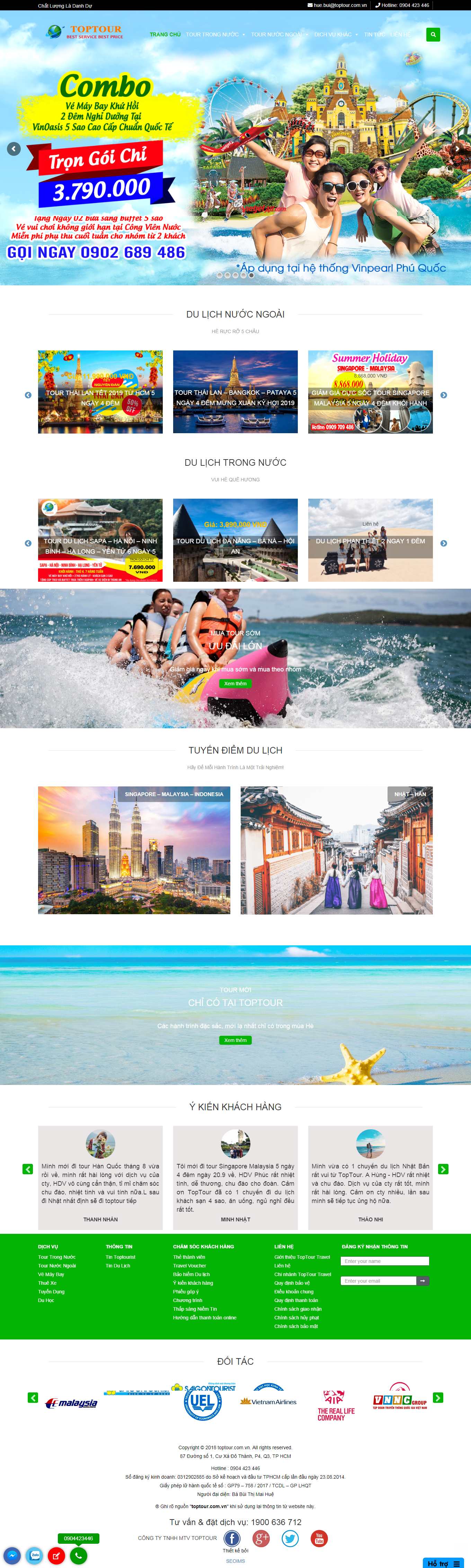 Thiết kế Web thuê xe tự lái toptour.com.vn