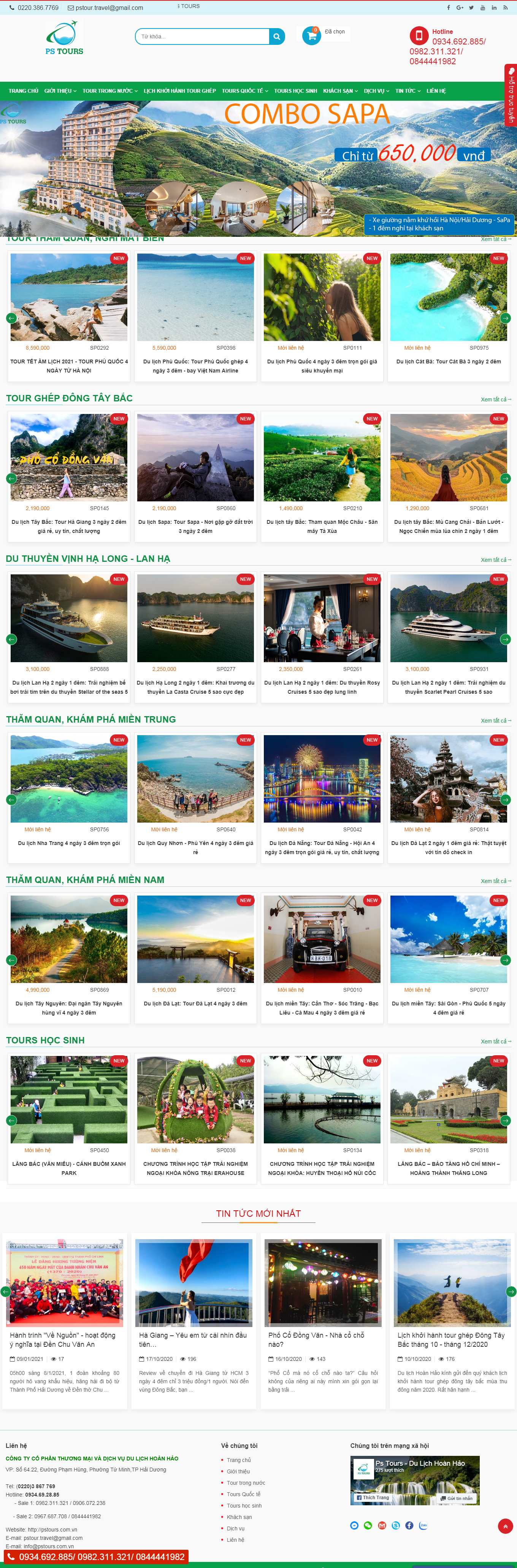 Thiết kế Web thuê xe tự lái pstours.com.vn