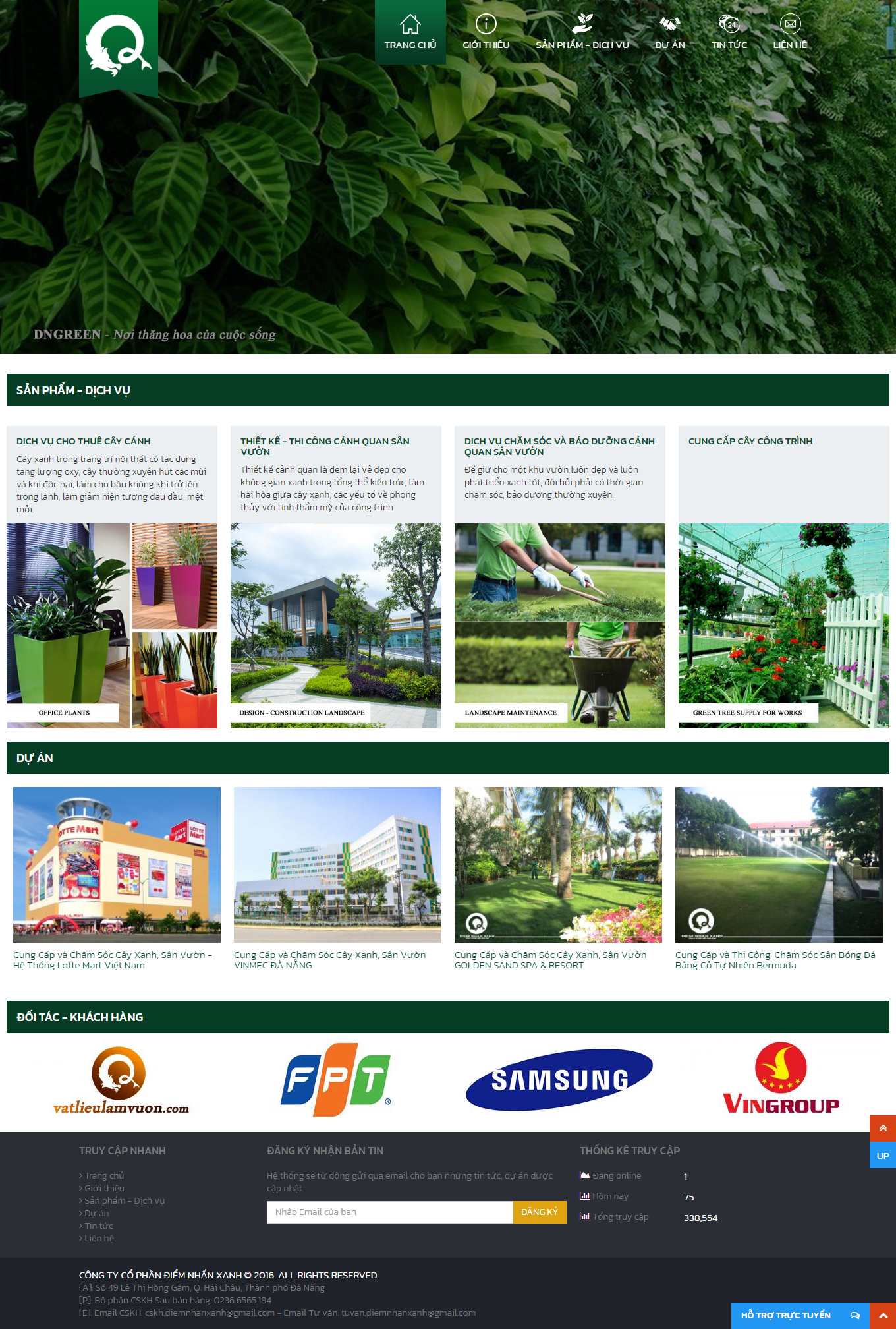 Thiết kế Web bán cây cảnh trong nhà diemnhanxanh.vn