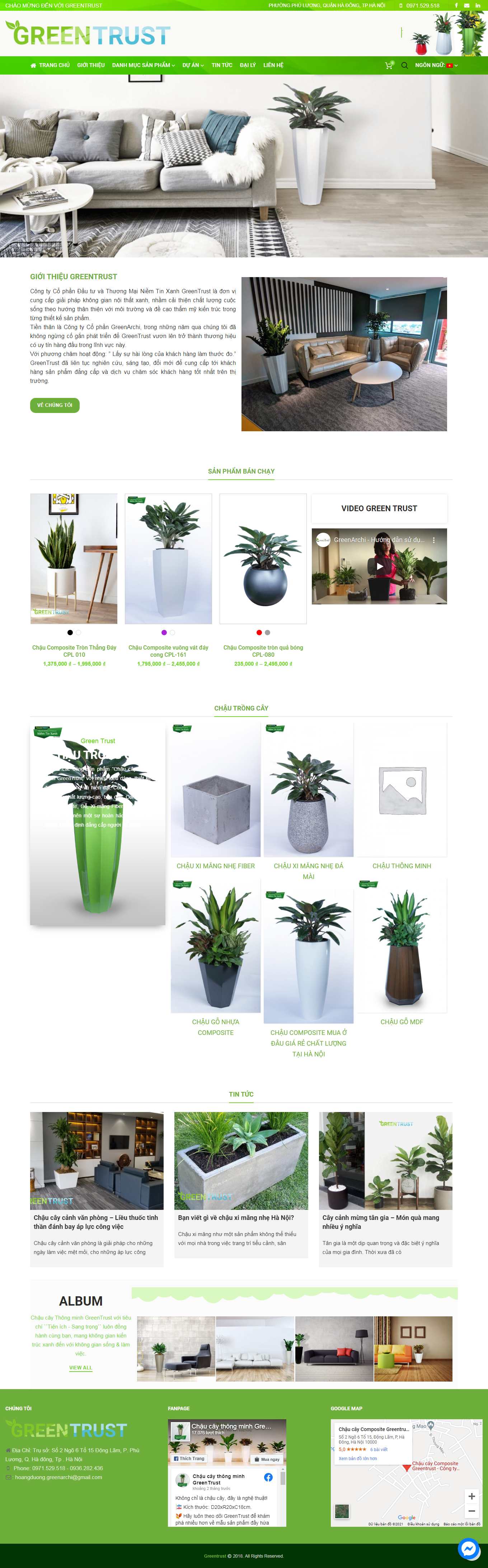 Thiết kế Web bán cây cảnh trong nhà greentrust.vn