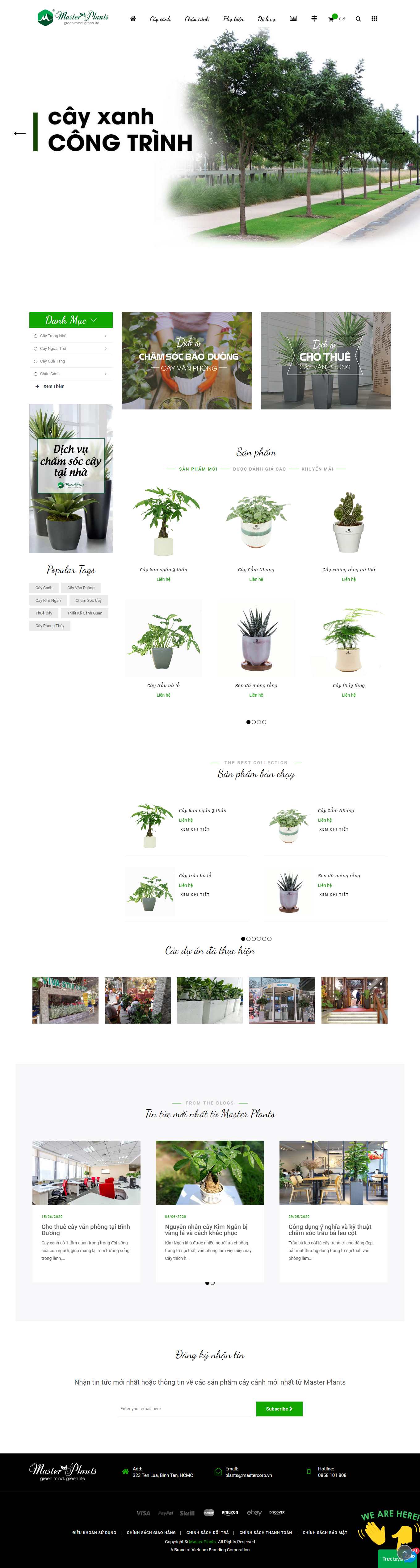Thiết kế Web cây cảnh đẹp masterplants.vn