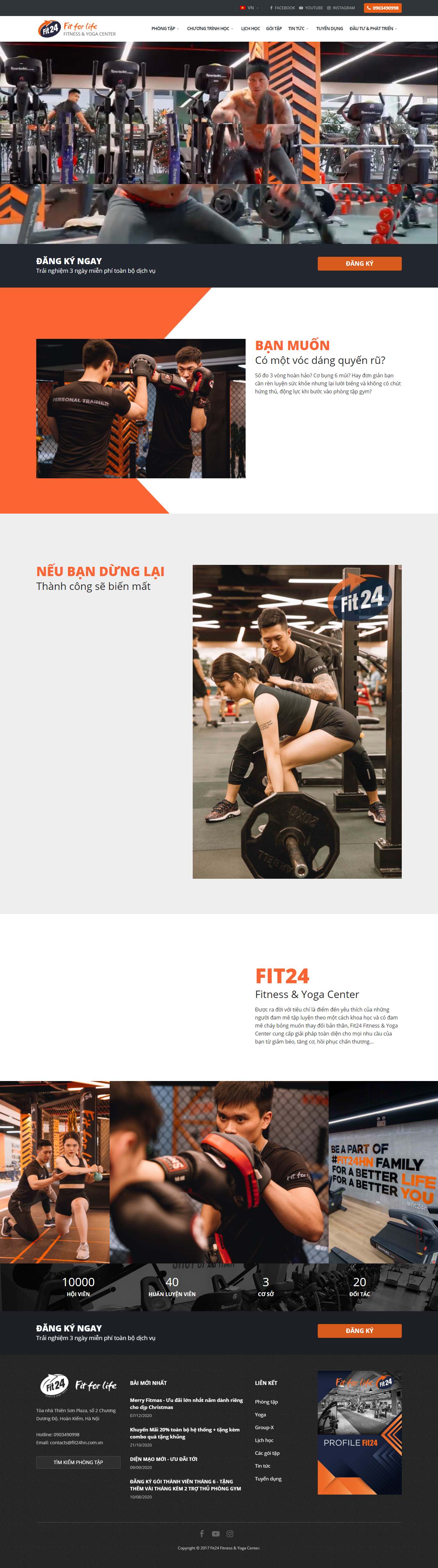 Thiết kế Web phòng tập fitness fit24hn.com.vn