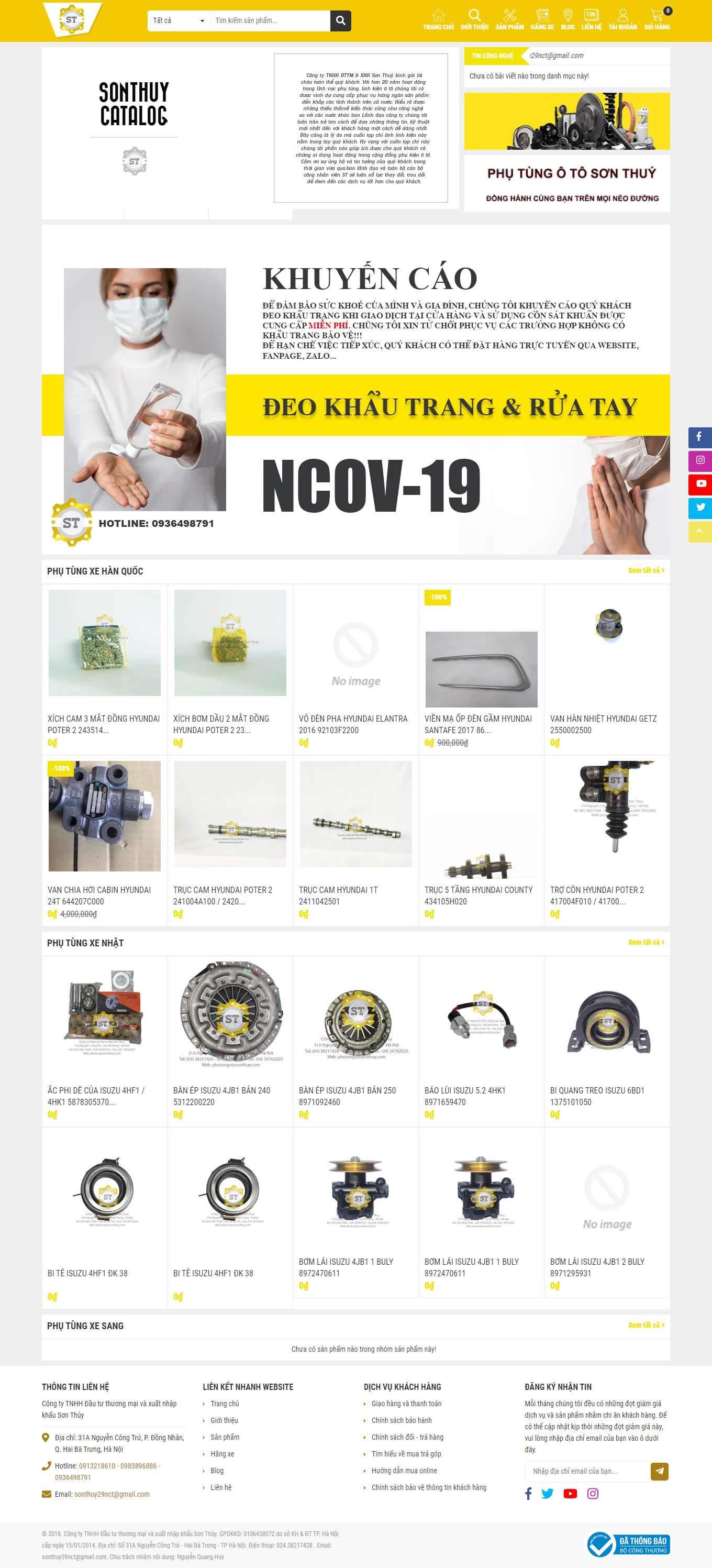 Thiết kế Web bán phụ kiện ô tô phutungotosonthuy.com