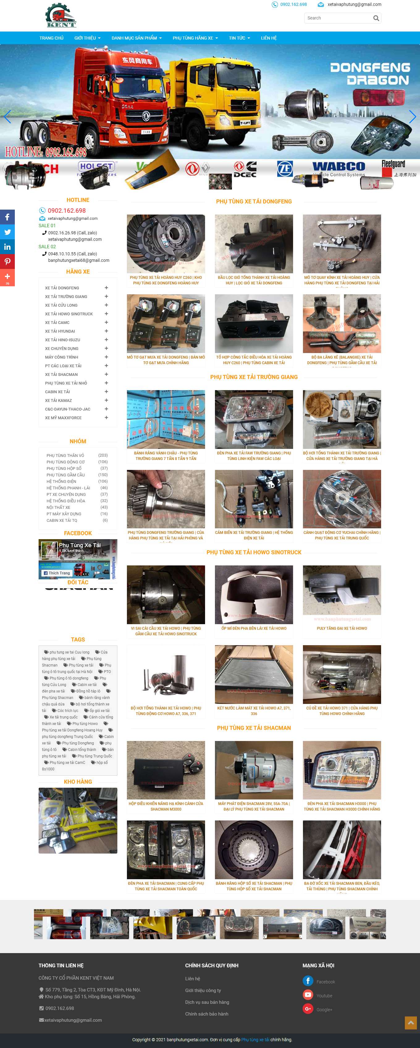 Thiết kế Web bán phụ kiện ô tô banphutungxetai.com