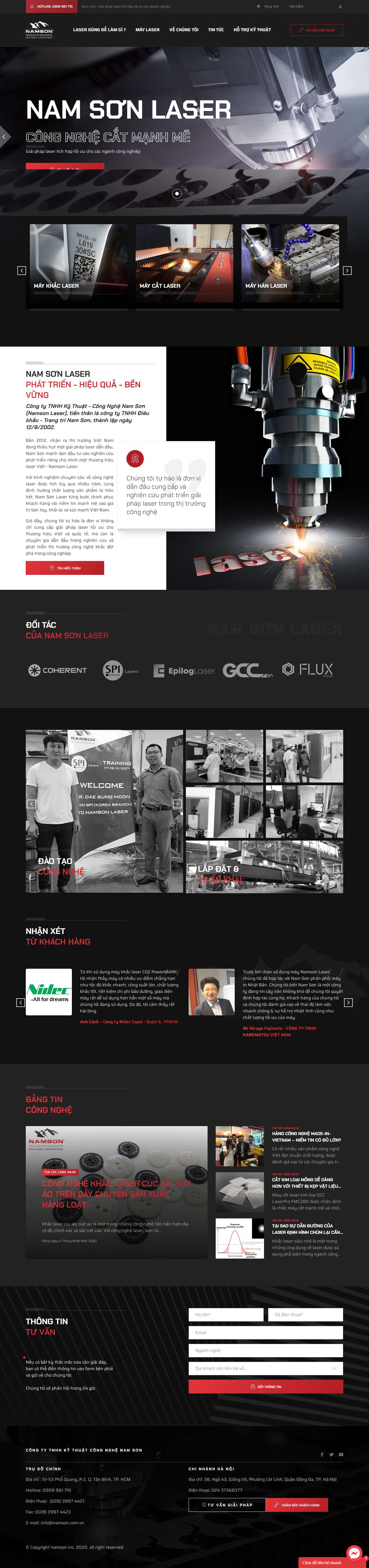 Thiết kế Web bán máy  hàn namson.com.vn