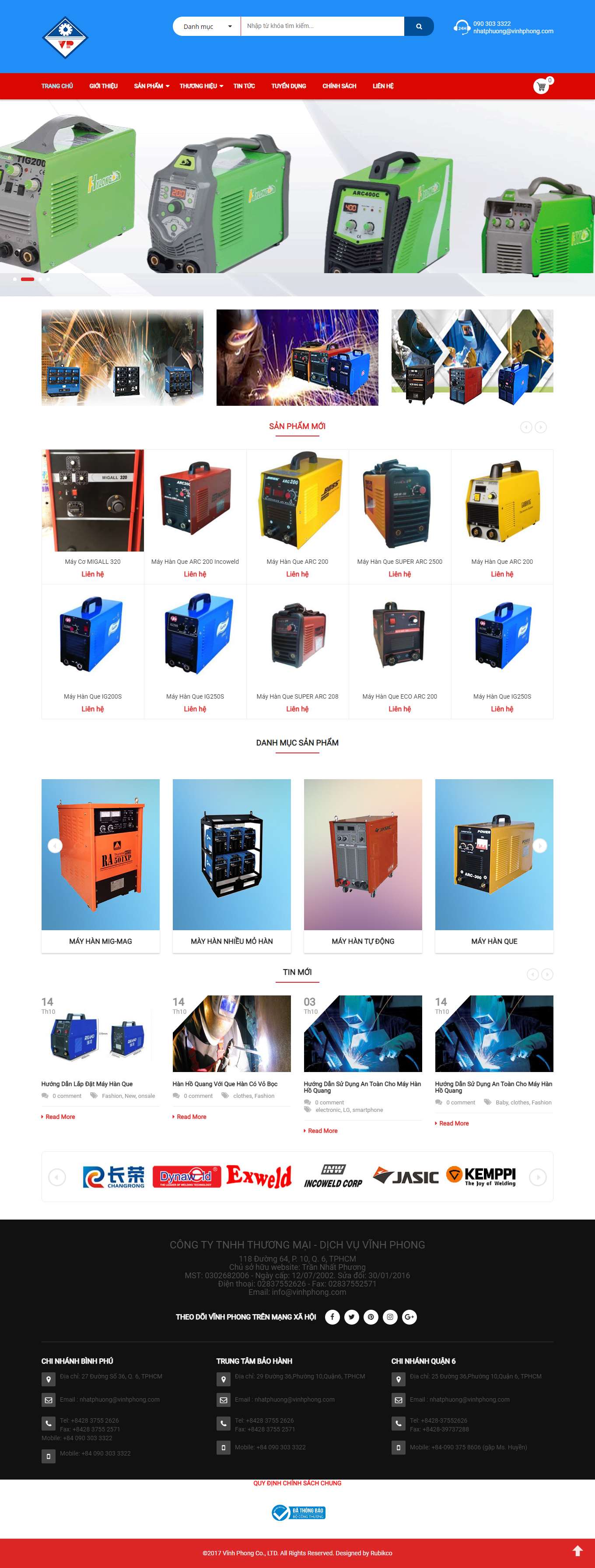 Thiết kế Web bán máy  hàn vinhphong.com