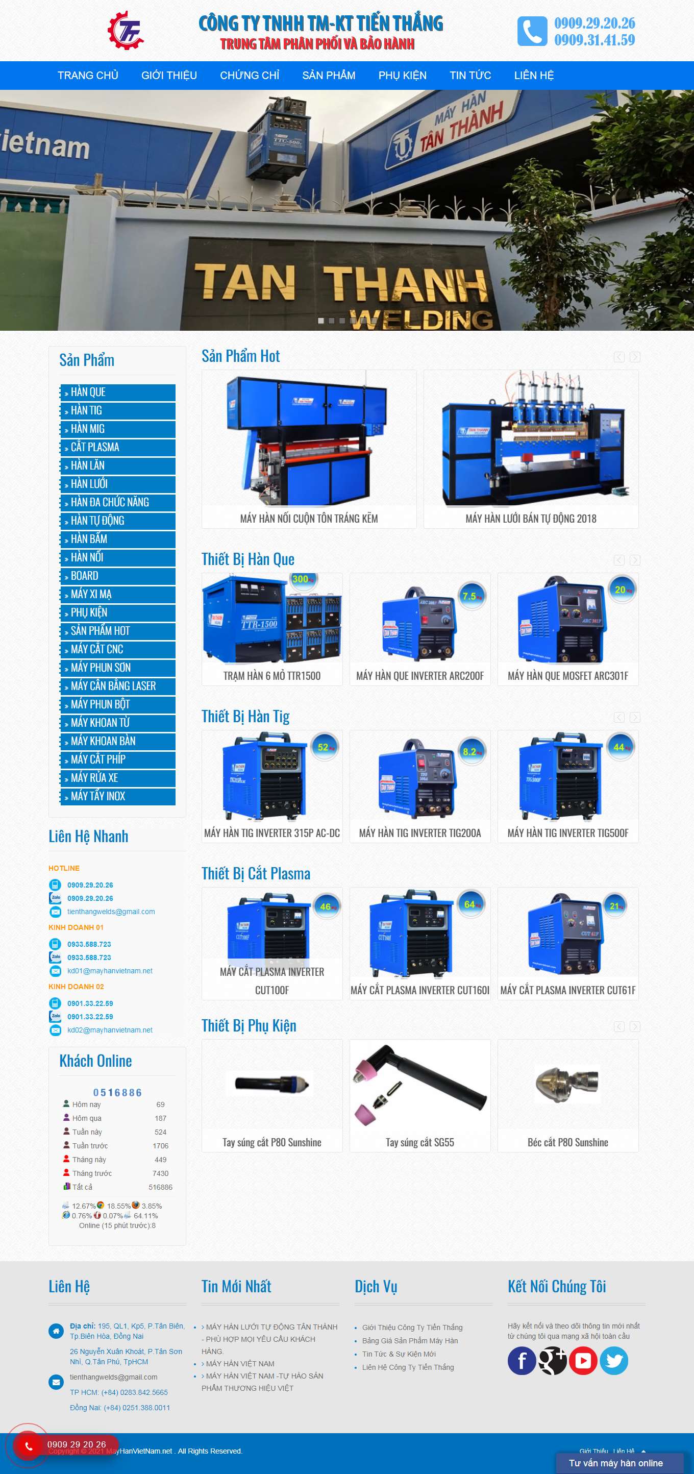 Thiết kế Web bán máy  hàn mayhantanthanh.net