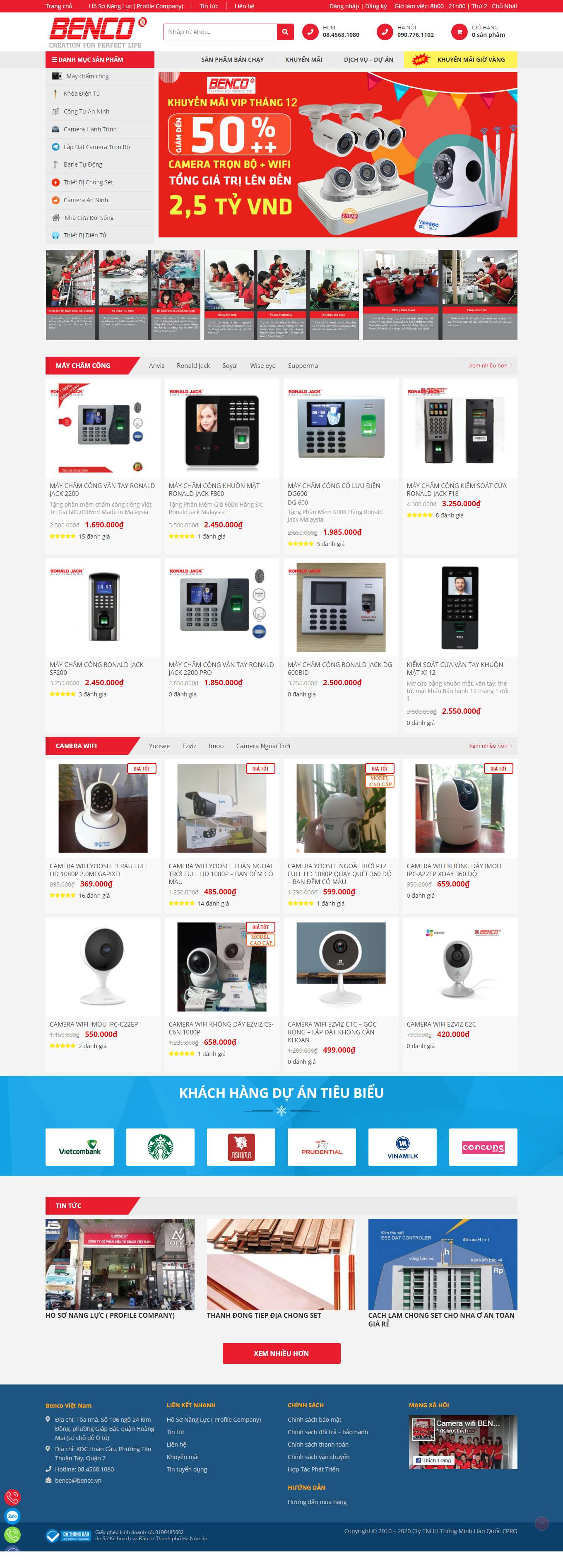 Thiết kế Web bán camera giám sát benco.vn