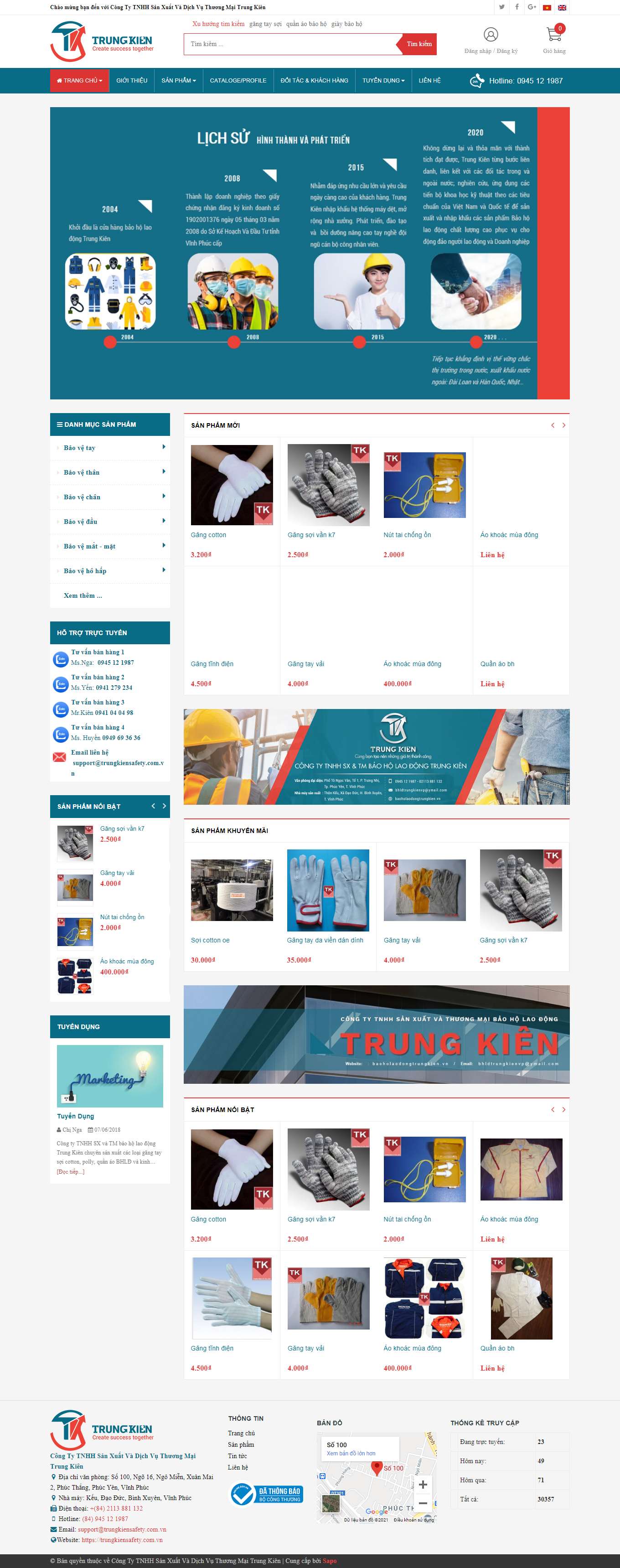 Thiết kế Web giày bảo hộ trungkiensafety.com.vn