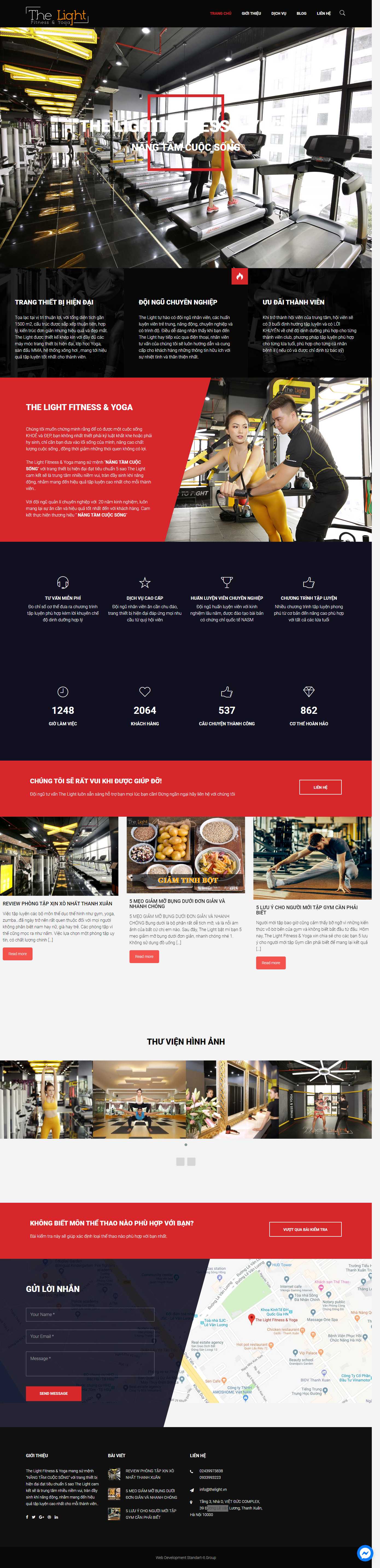 Thiết kế Web phòng tập fitness thelight.vn