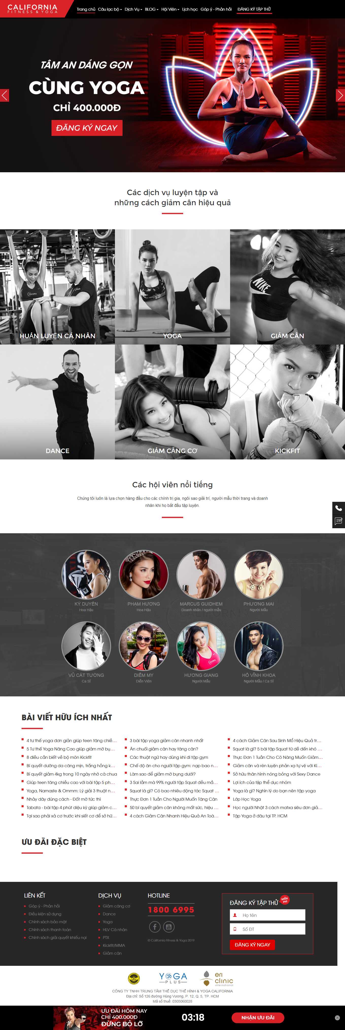 Thiết kế Web phòng tập fitness cfyc.com.vn