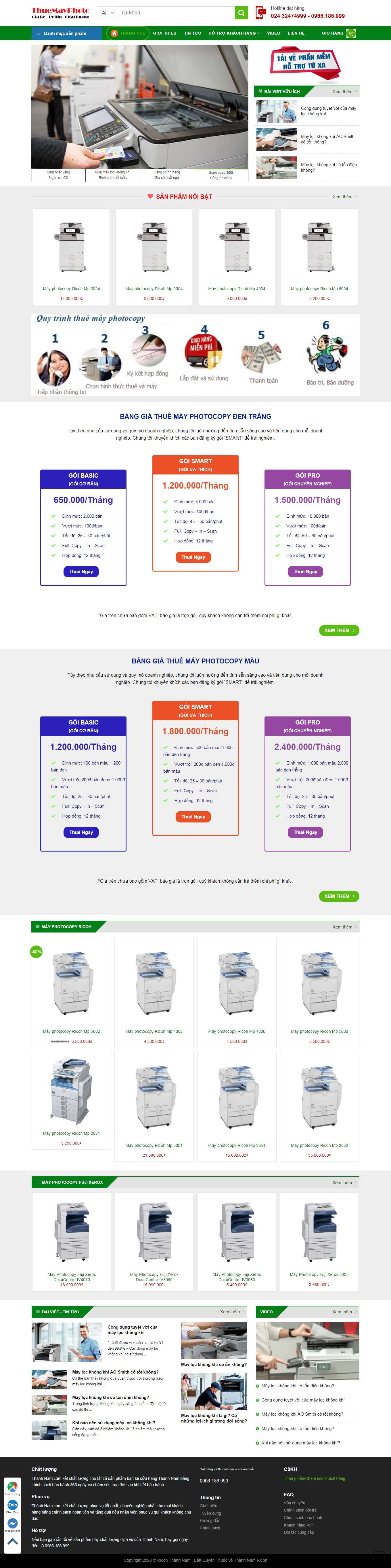 Thiết kế Web bán máy photocopy thanhnam.com.vn