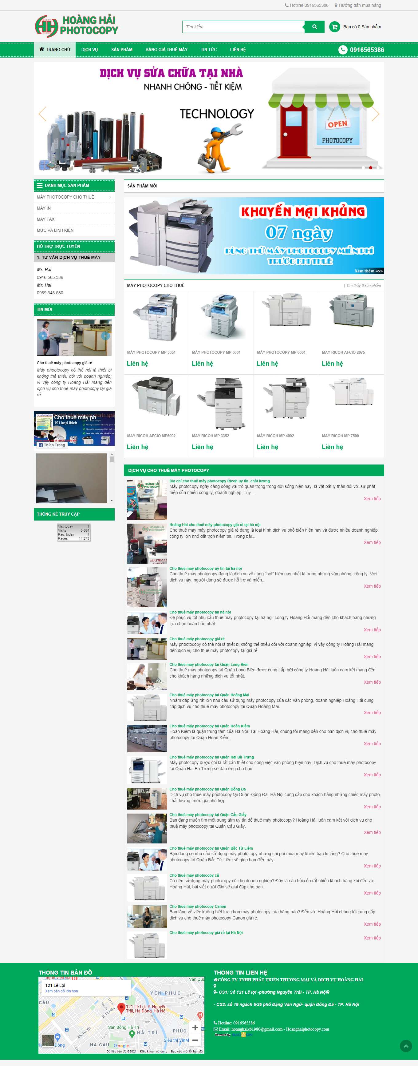 Thiết kế Web bán máy photocopy hoanghaiphotocopy.com