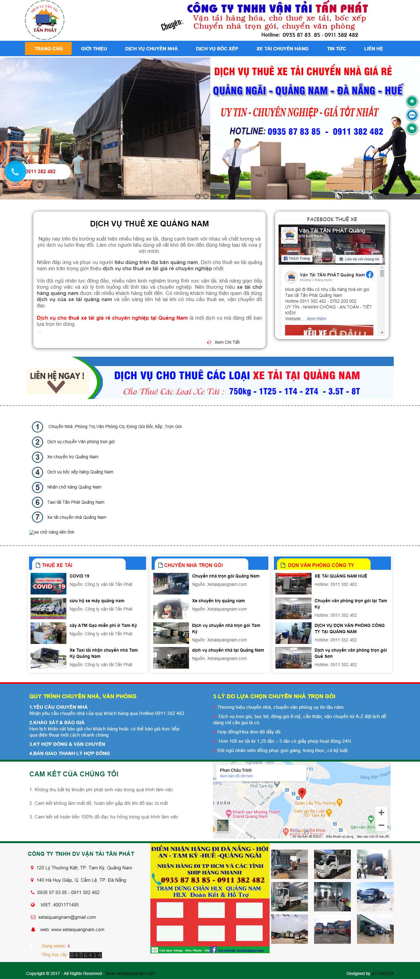 Thiết kế Web thuê xe tải xetaiquangnam.com
