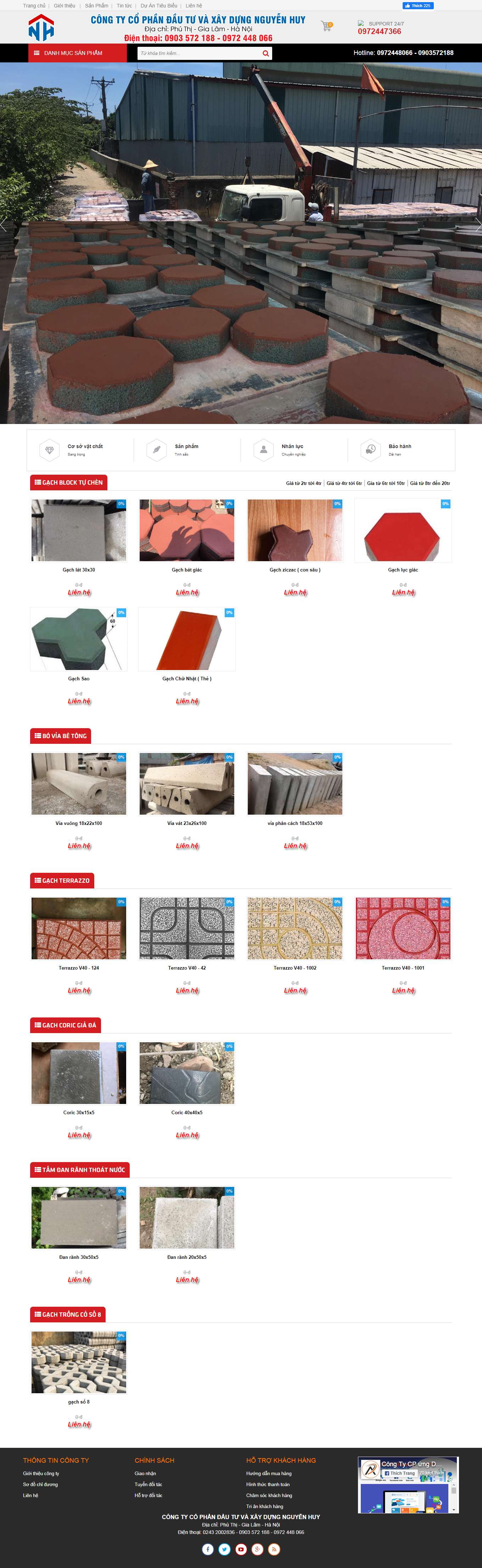 Thiết kế Web nhà máy gạch gachblocknguyenhuy.com