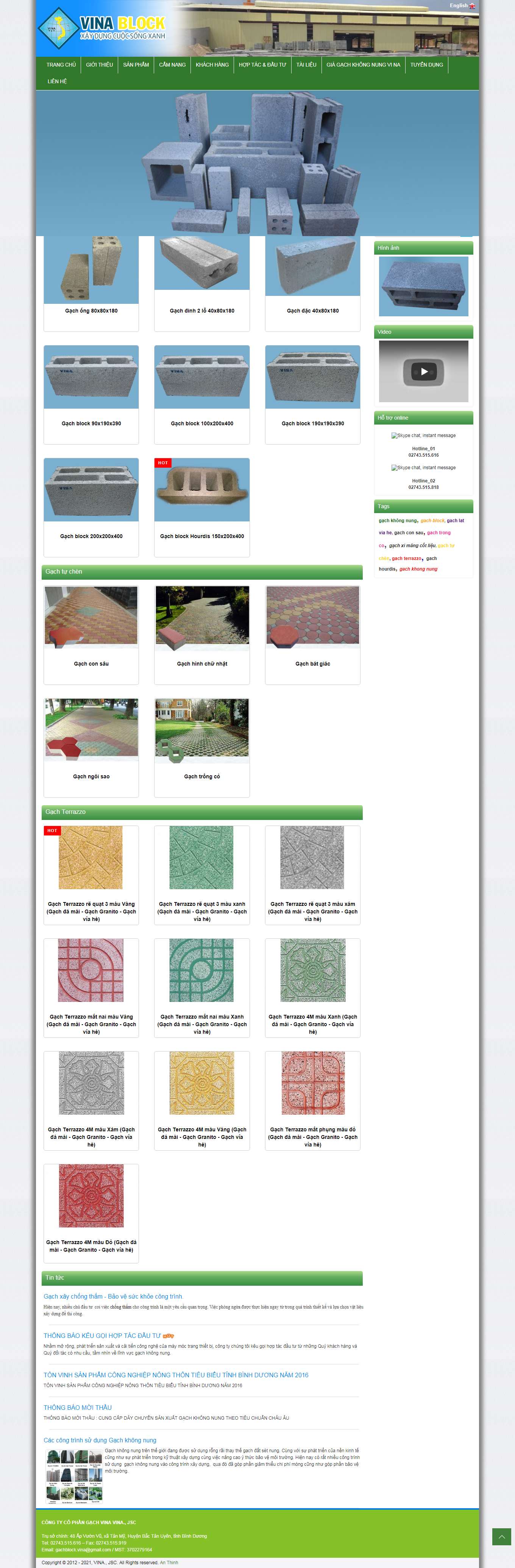 Thiết kế Web nhà máy gạch gachvina.com