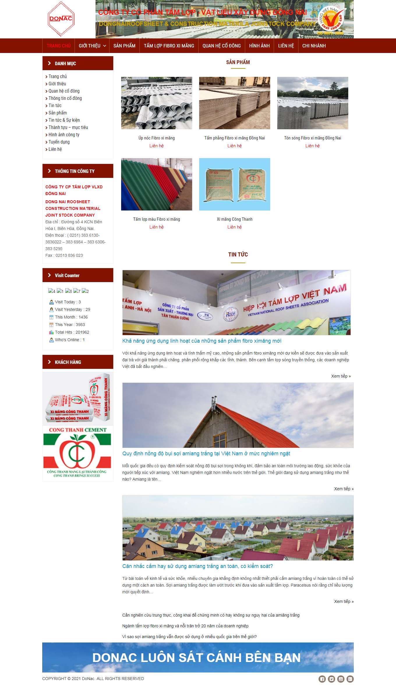 Thiết kế Web công ty xi măng donac.net
