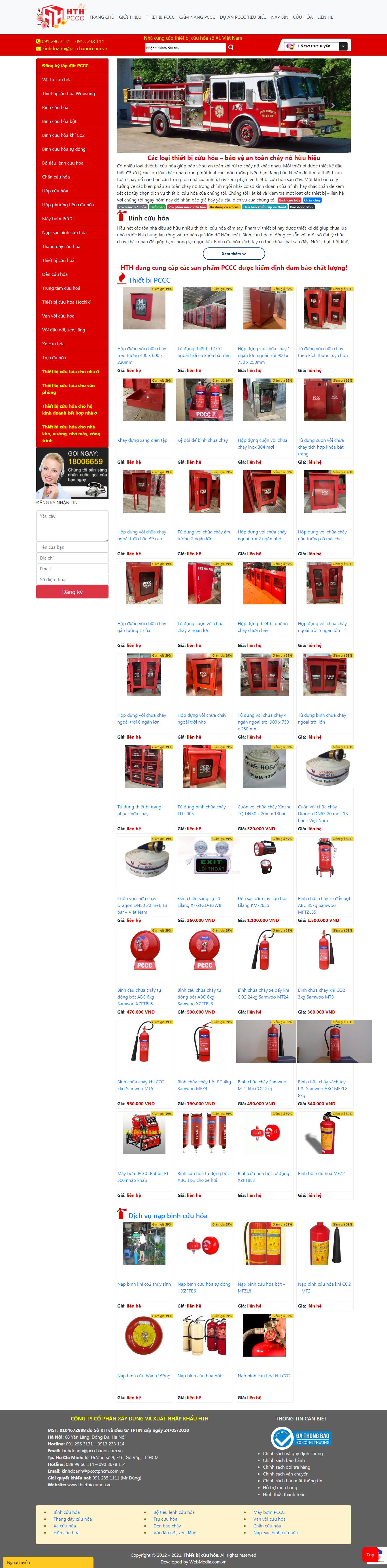 Thiết kế Web bình chữa cháy thietbicuuhoa.vn