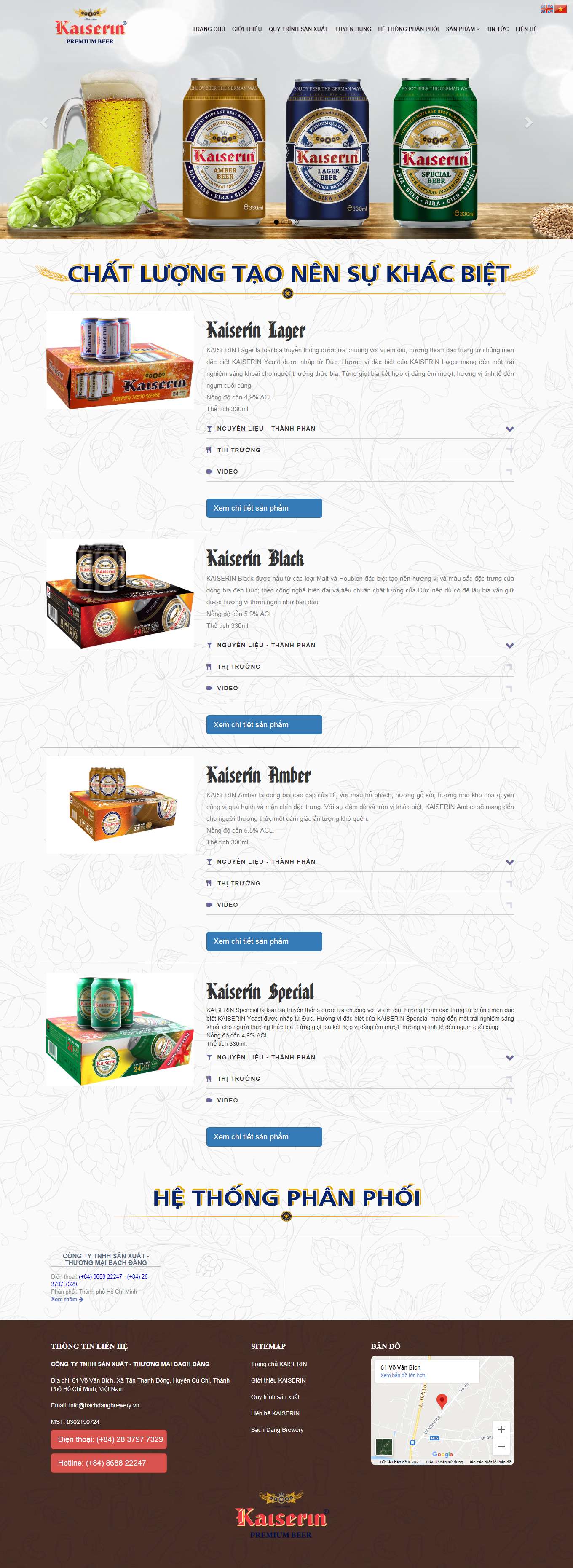 Thiết kế Web công ty bia kaiserin.com.vn