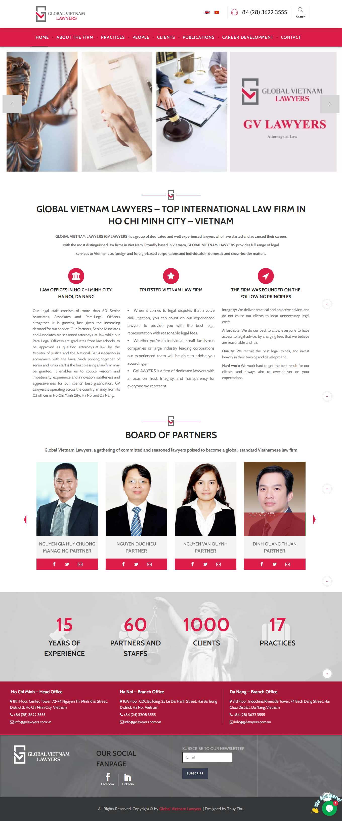 Thiết kế Web công ty luật gvlawyers.com.vn