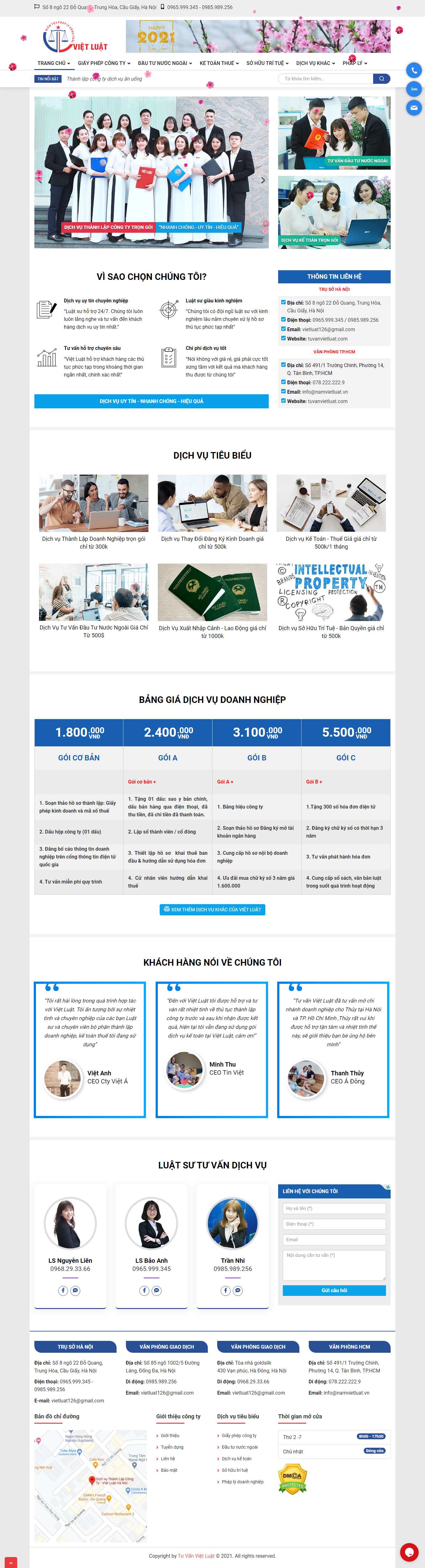 Thiết kế Web công ty luật tuvanvietluat.com